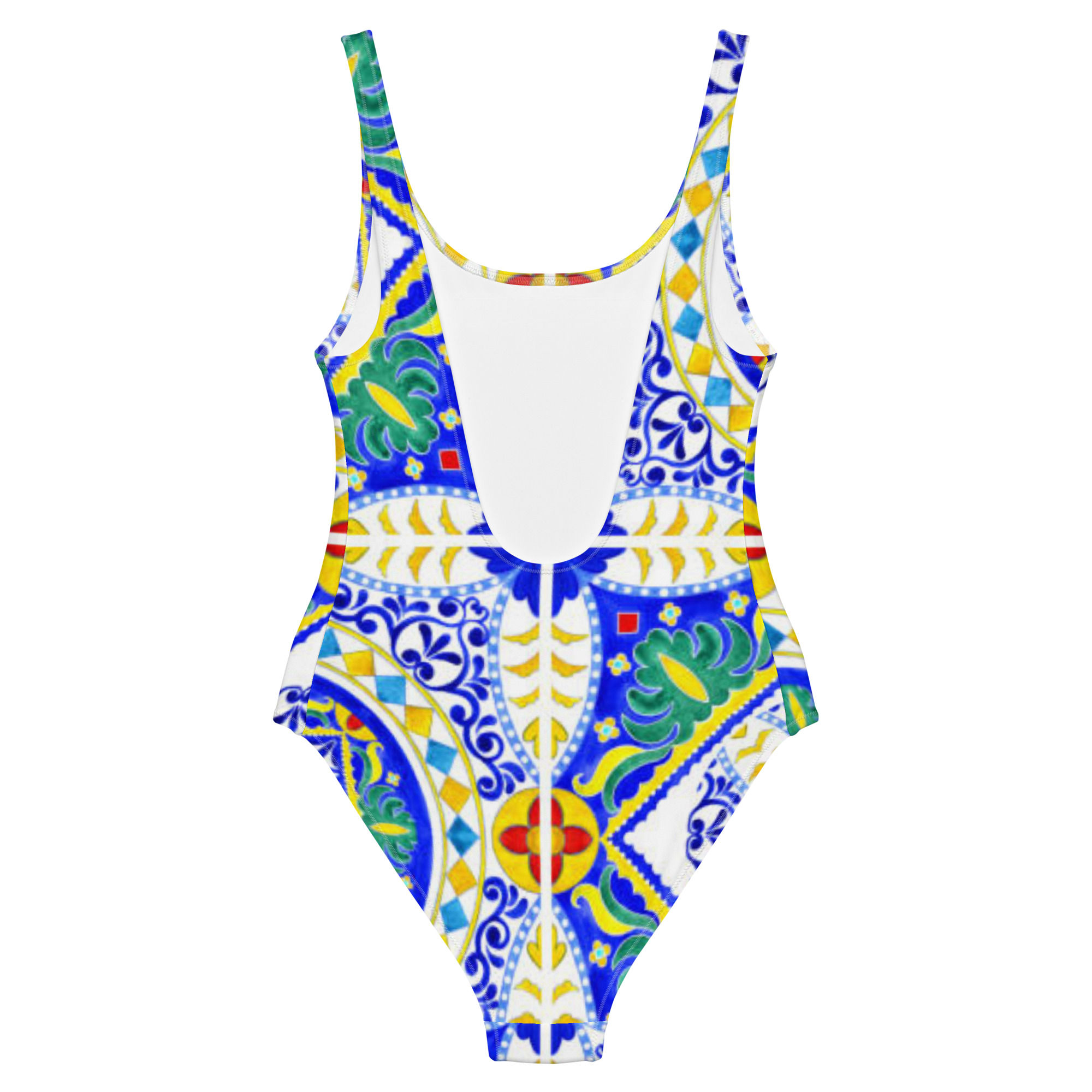 Green Blue One-Piece Swimsuit XS-3XL cheeky fit soft-touch fabric