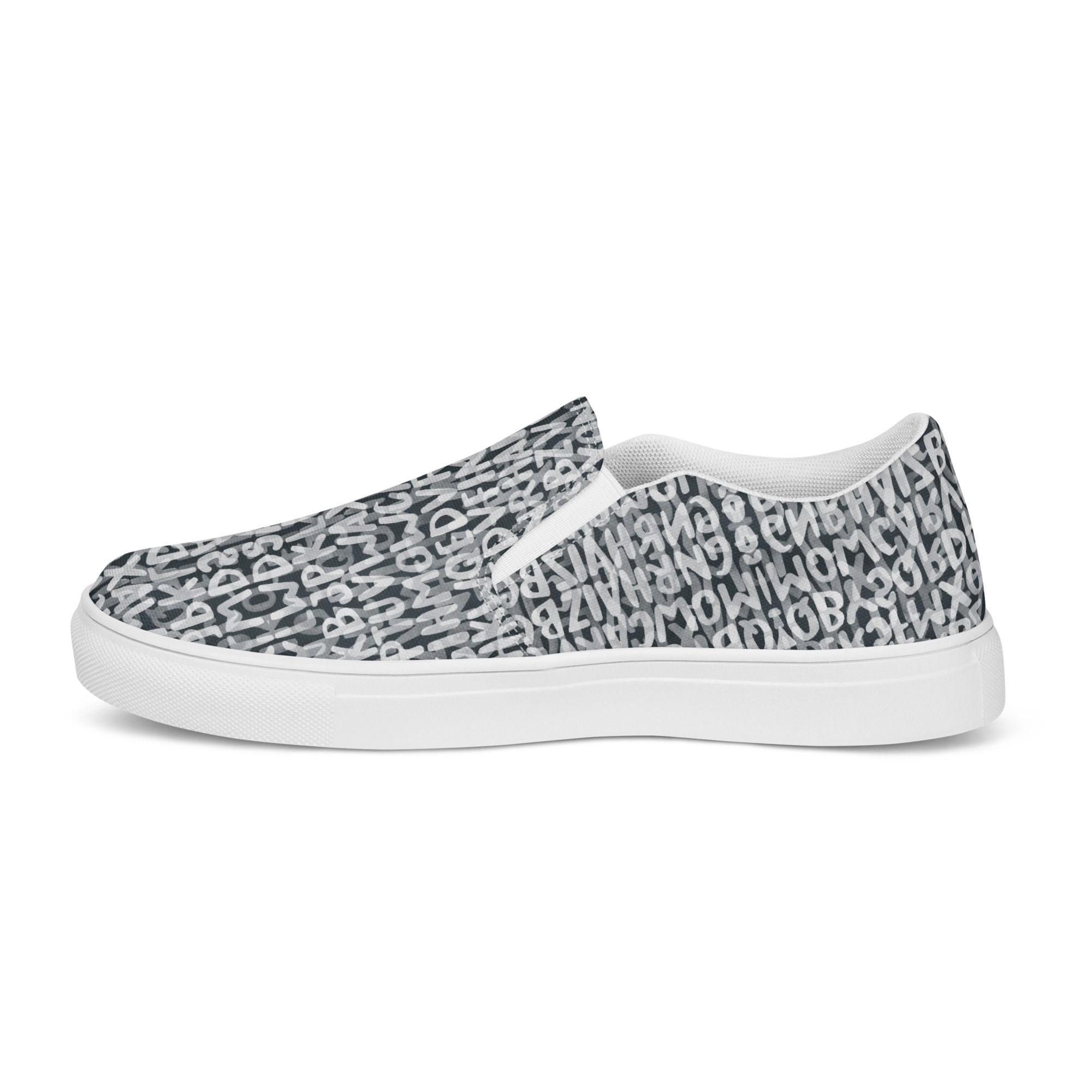 A-Z Black white womens slip-on canvas shoes