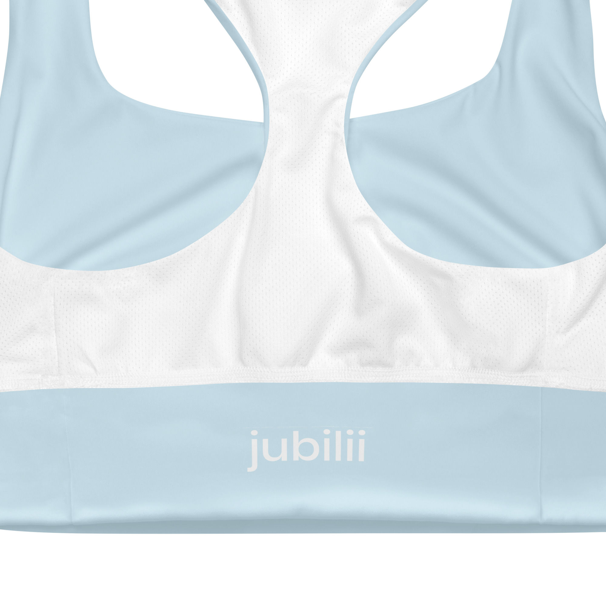 Sky blue longline sports bra high intensity