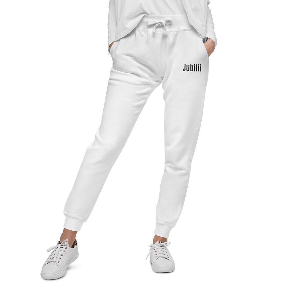 White Unisex Fleece Sweatpants XS-2XL 100% cotton extra comfort 2 cross pockets