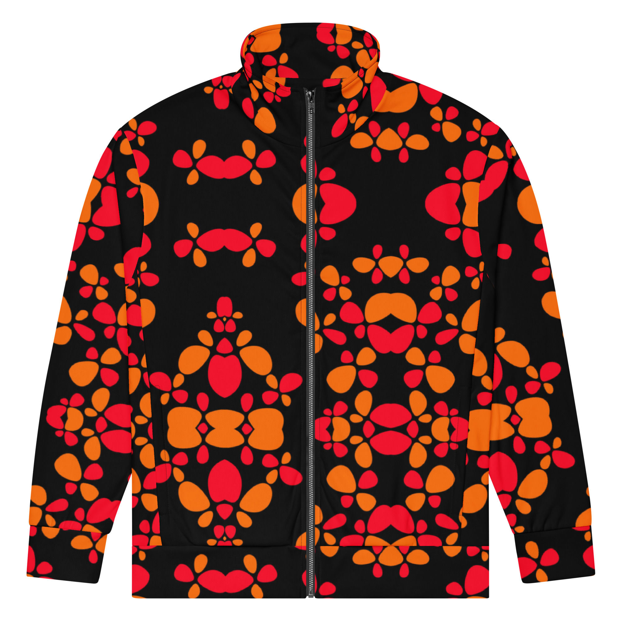 Orange red black unisex track jacket