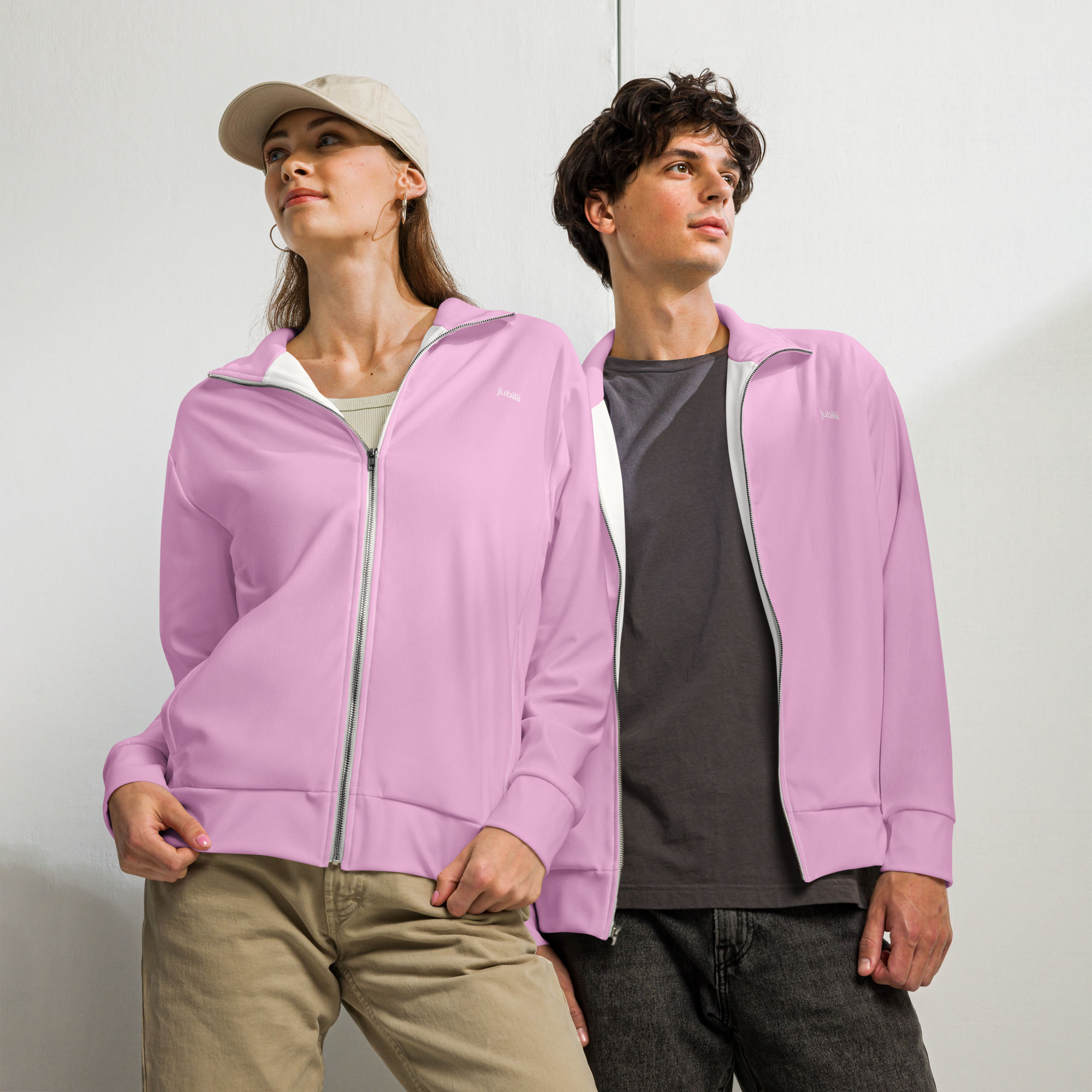 Joy pink unisex track jacket extra comfort