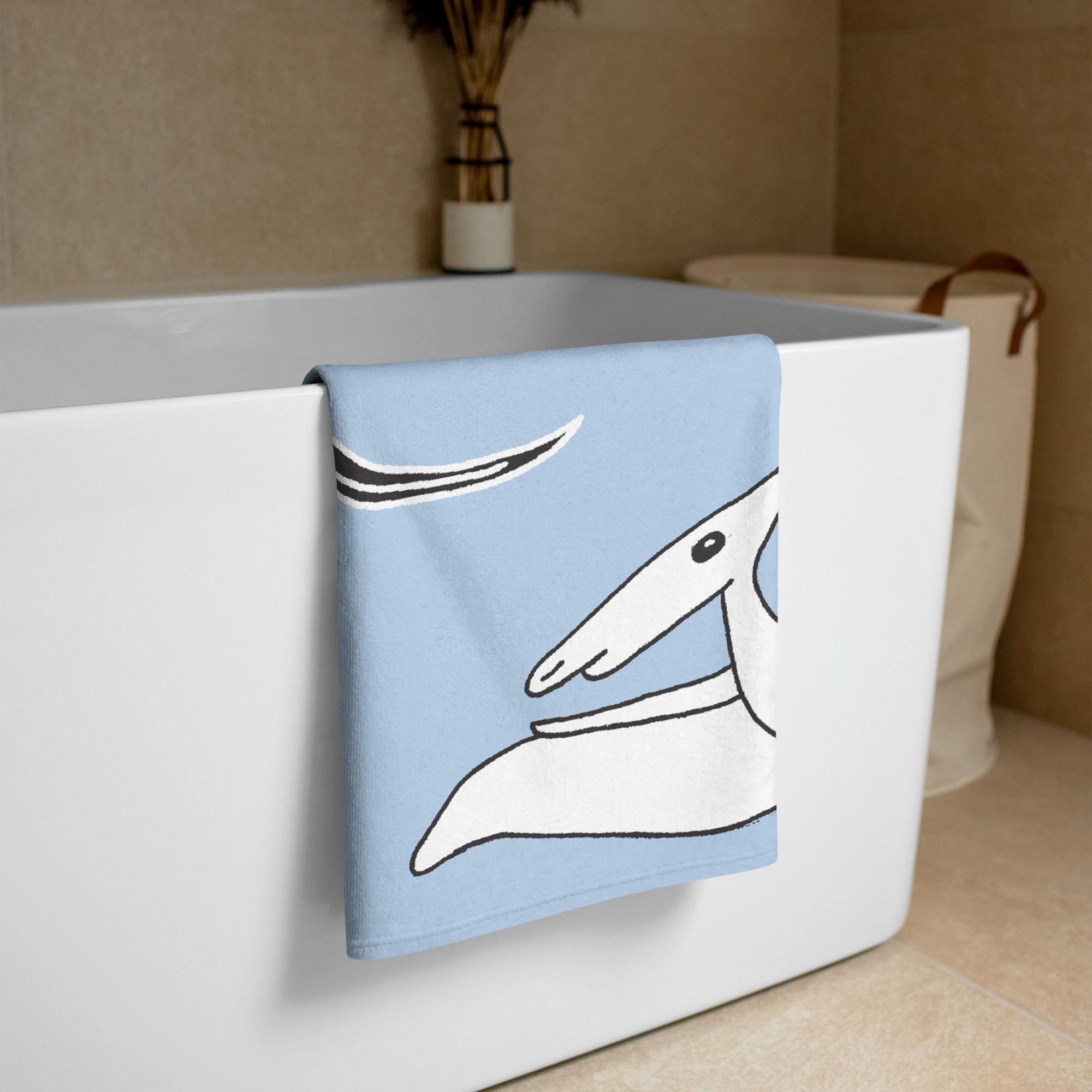 Dragons Bathroom Blue Towel 30" x 60" (76 x 152 cm) High Quality