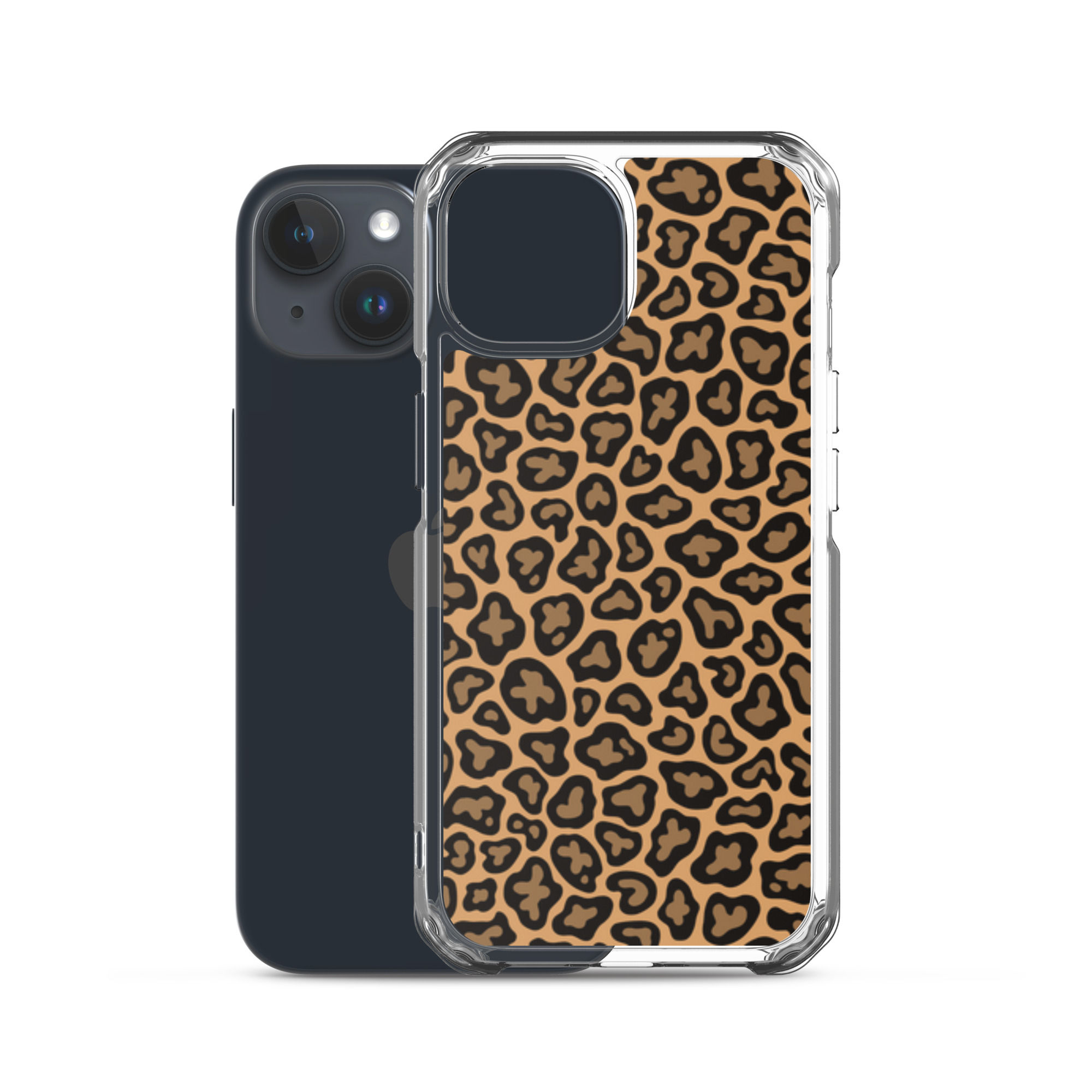 Leopard Print Clear Case for iPhone® 7-17 Pro Max Secure and flexible