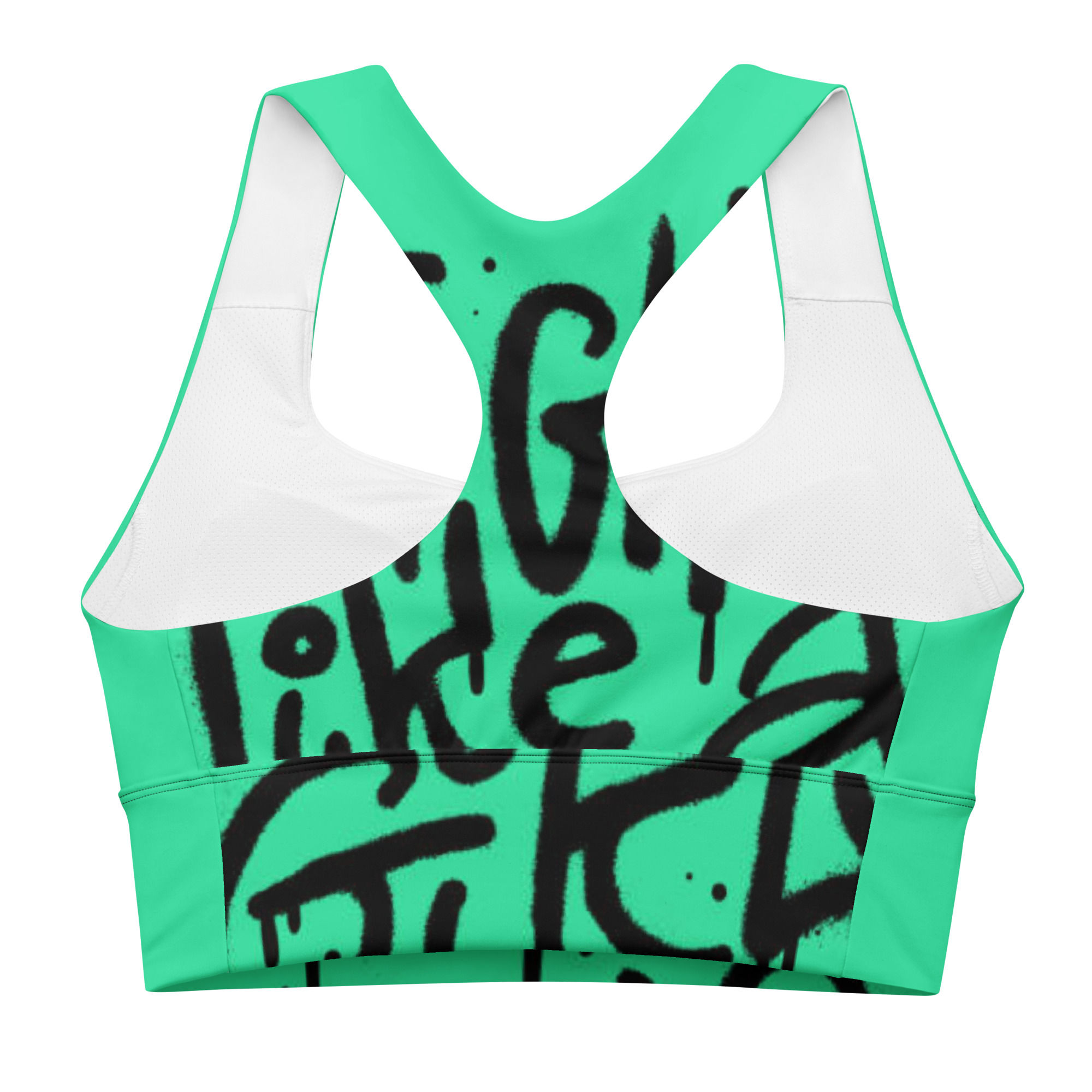 "Fight like a girl" longline sports bra high intensity