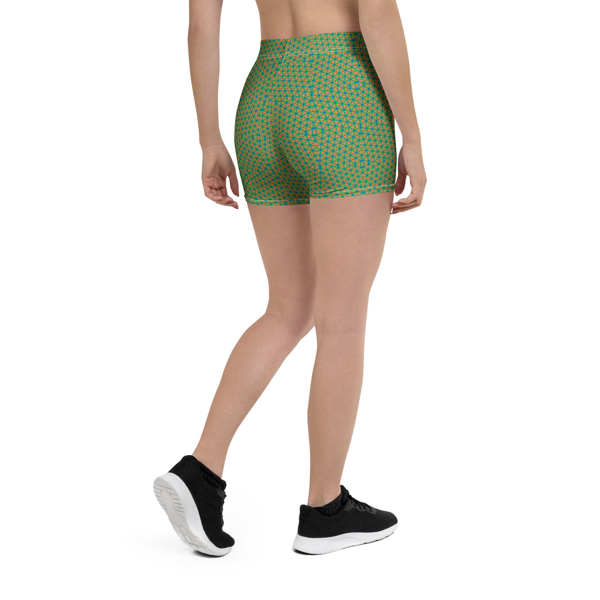 Green design bike short elastic waistband