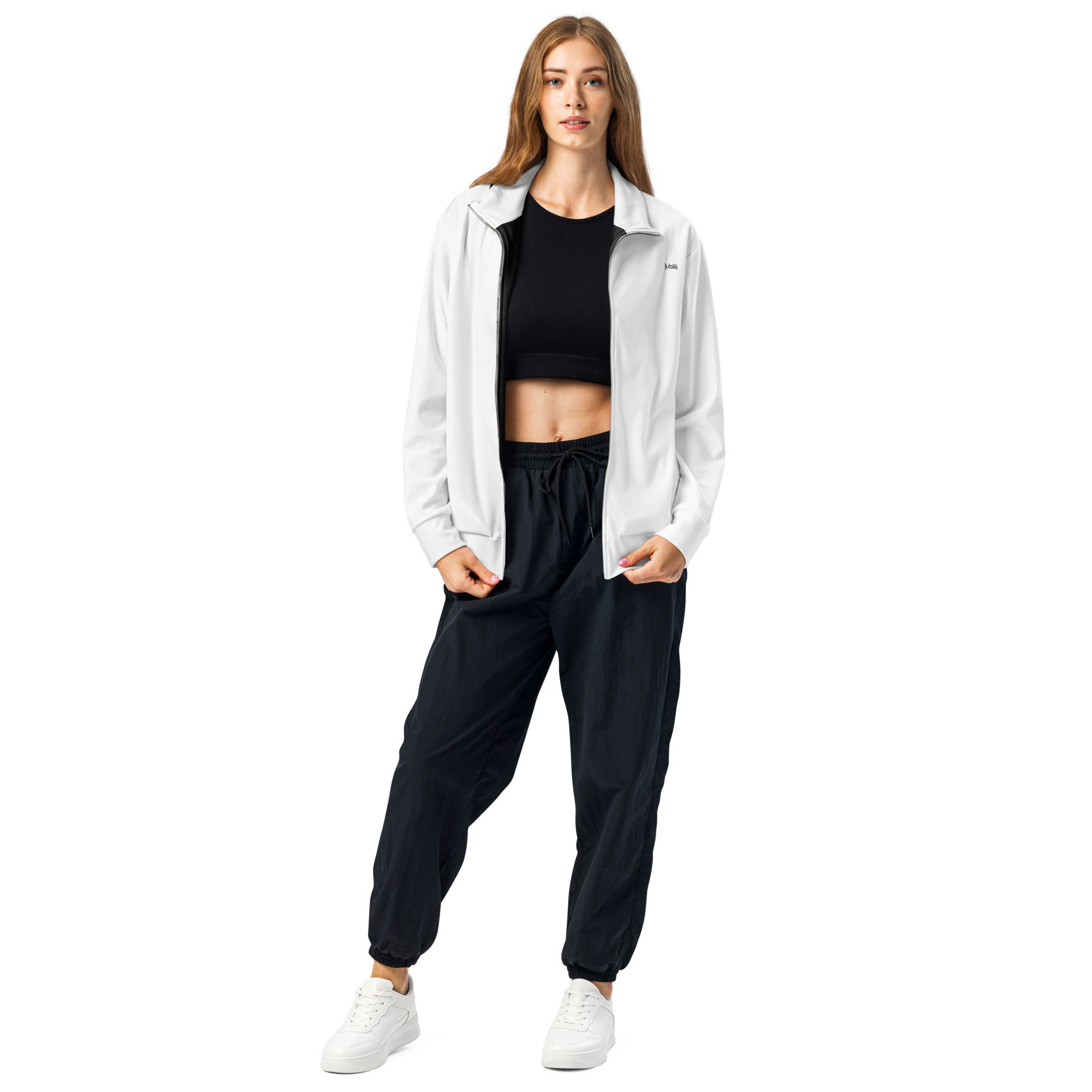 Stone white unisex track jacket extra comfort