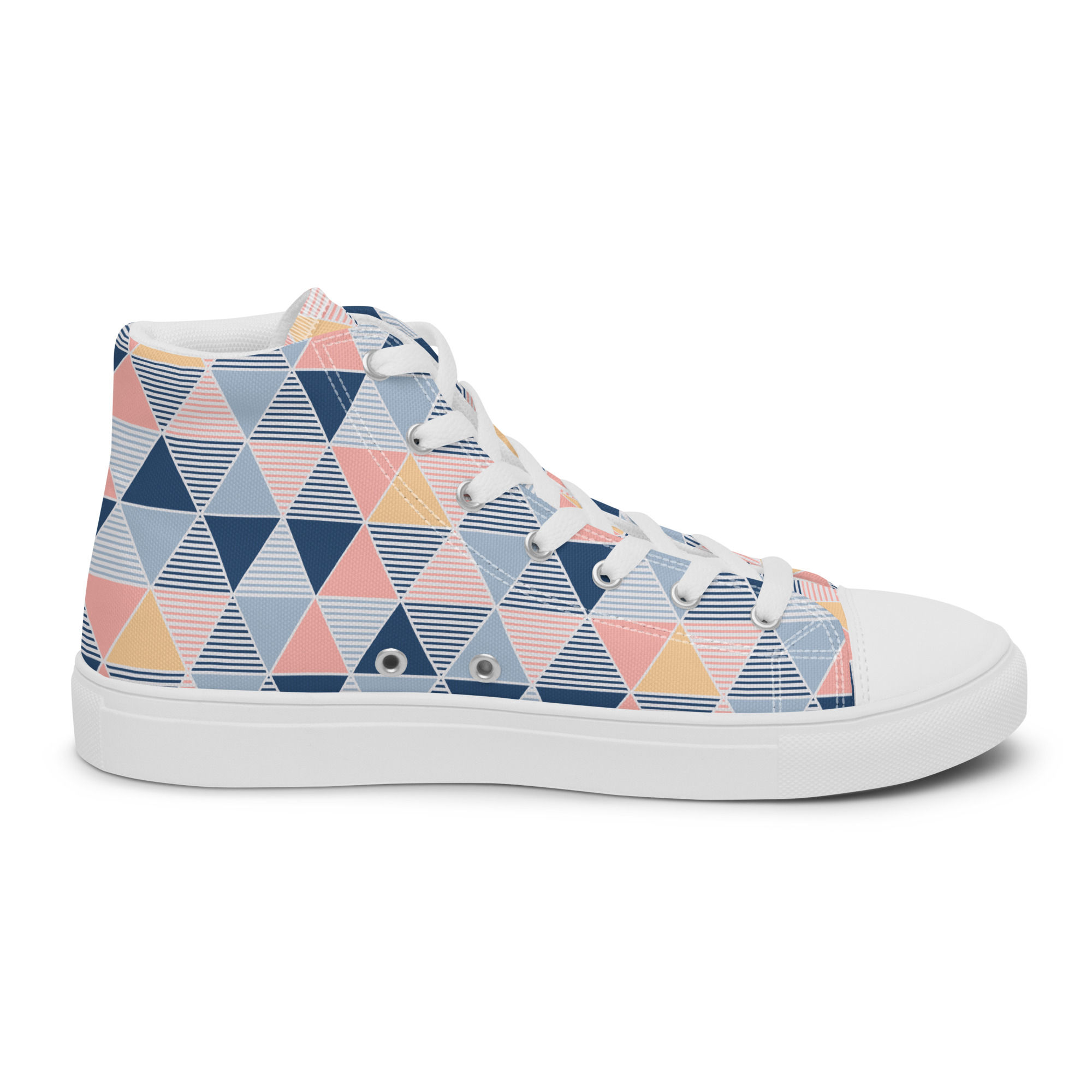 Pink triangles women high top trainers shoes