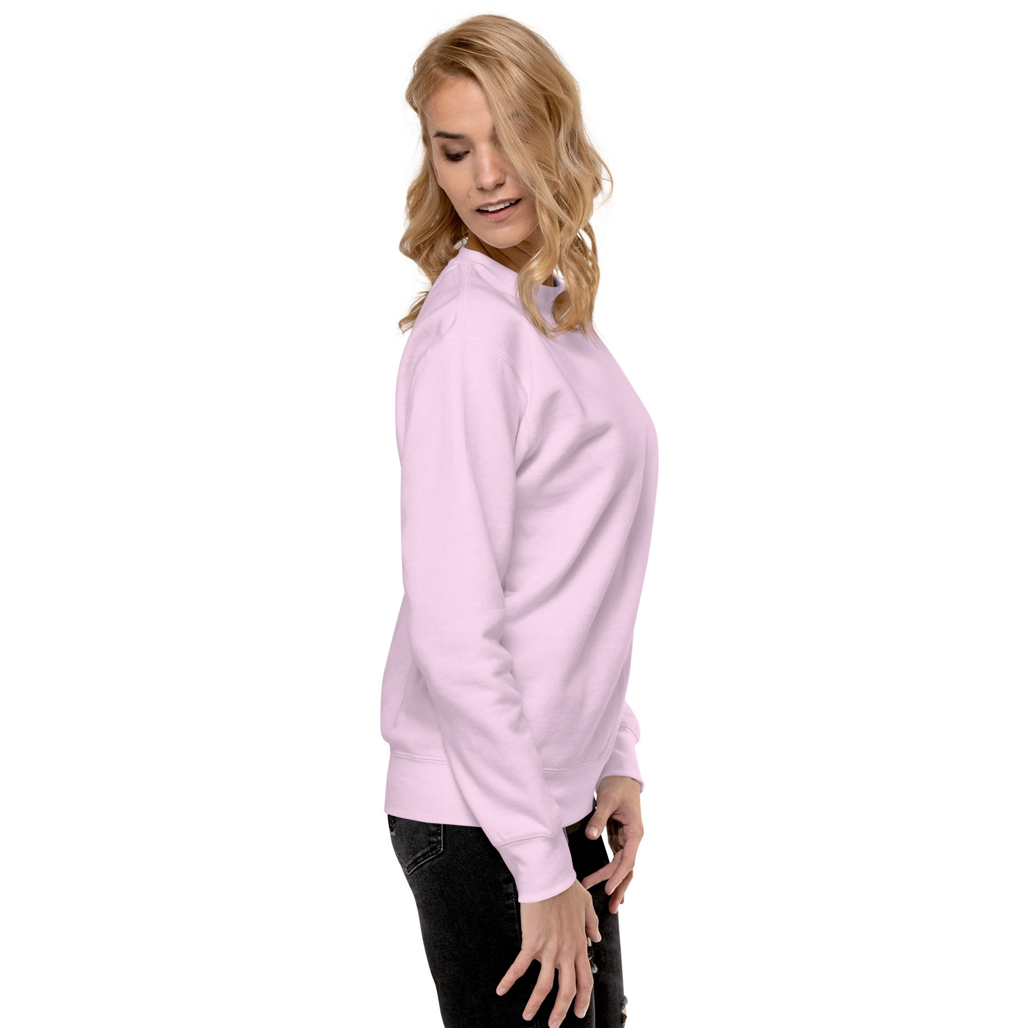 Embroidered logo lavender unisex premium sweatshirt