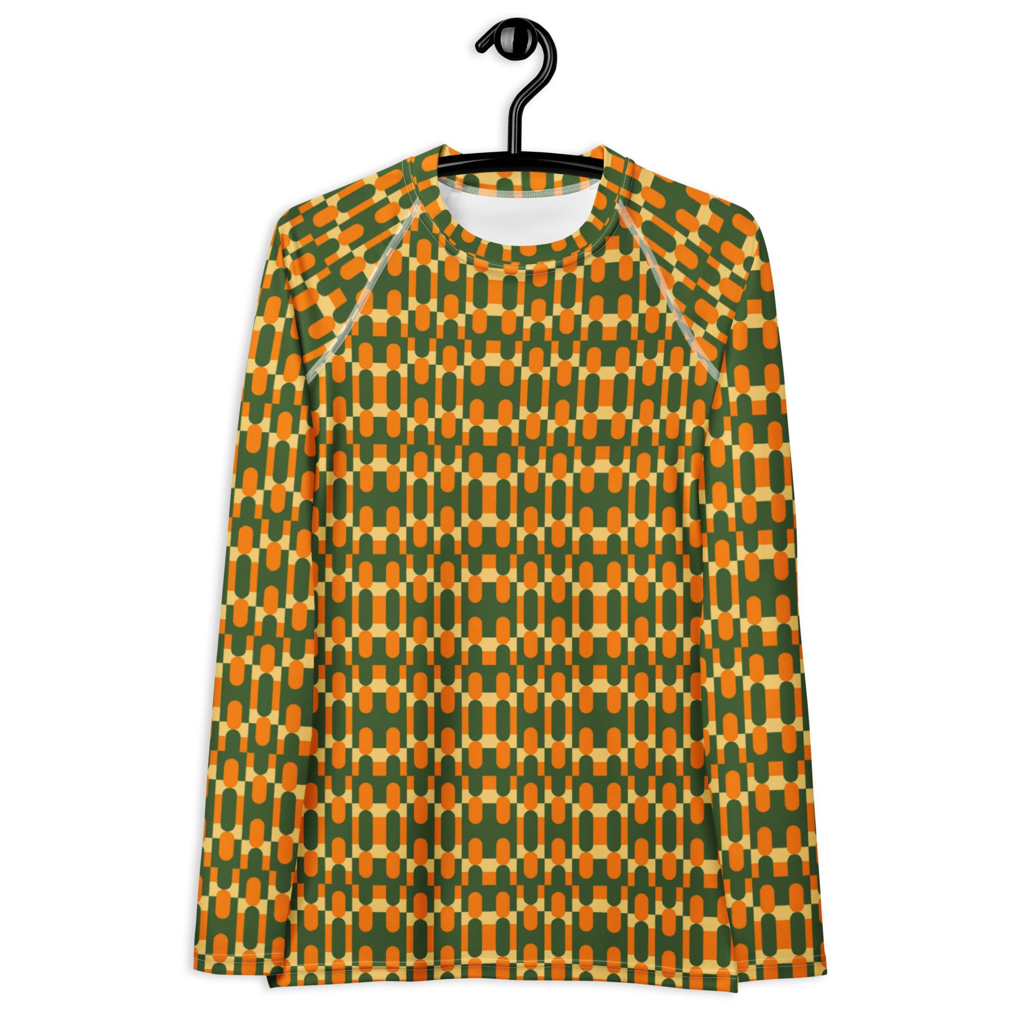 Green orange womens rash guard athletic shirt