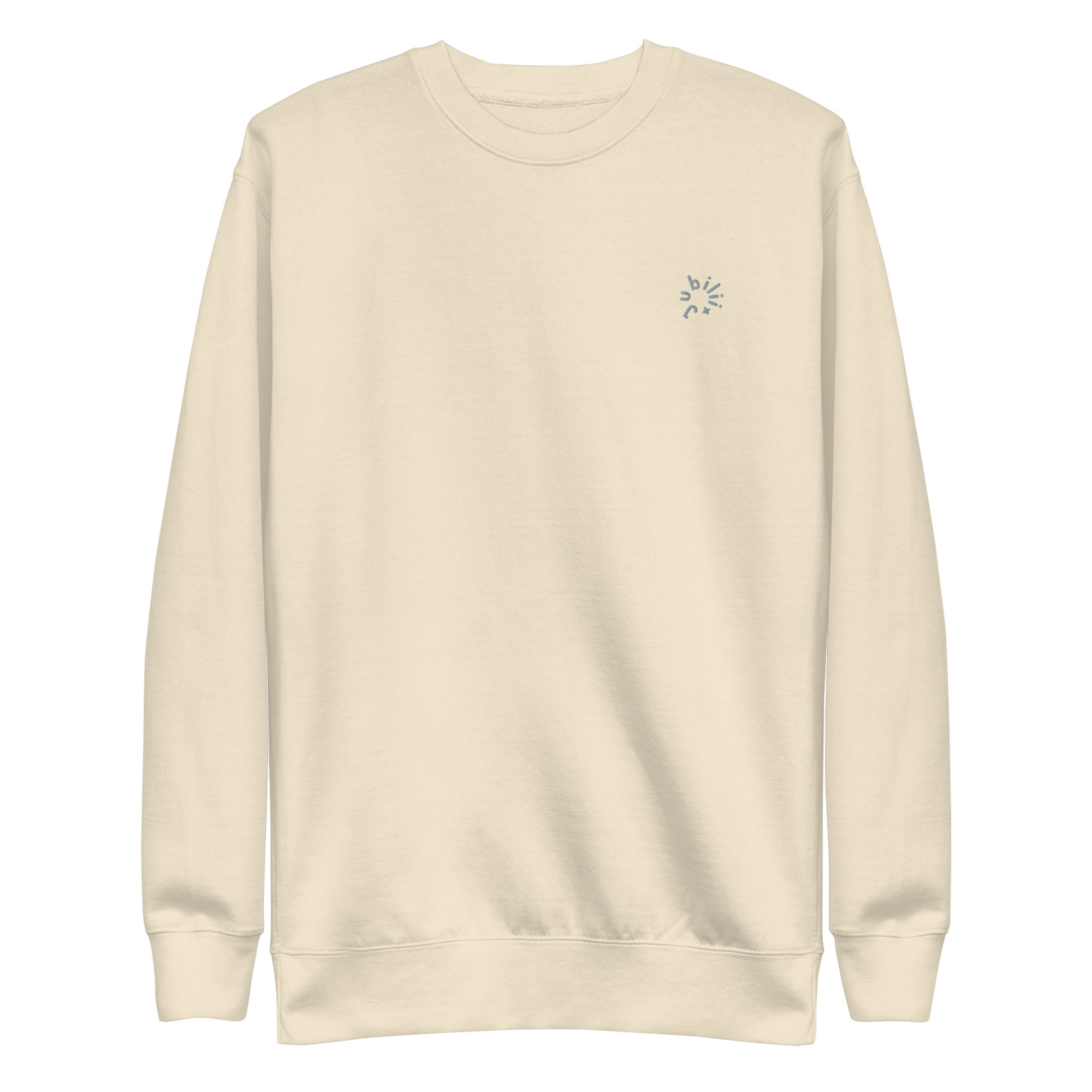 Embroidered logo bone color unisex premium sweatshirt