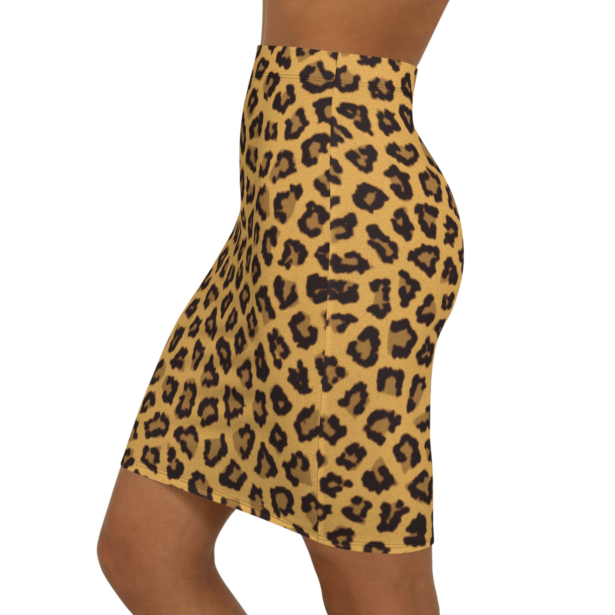 left side view leopard skirt