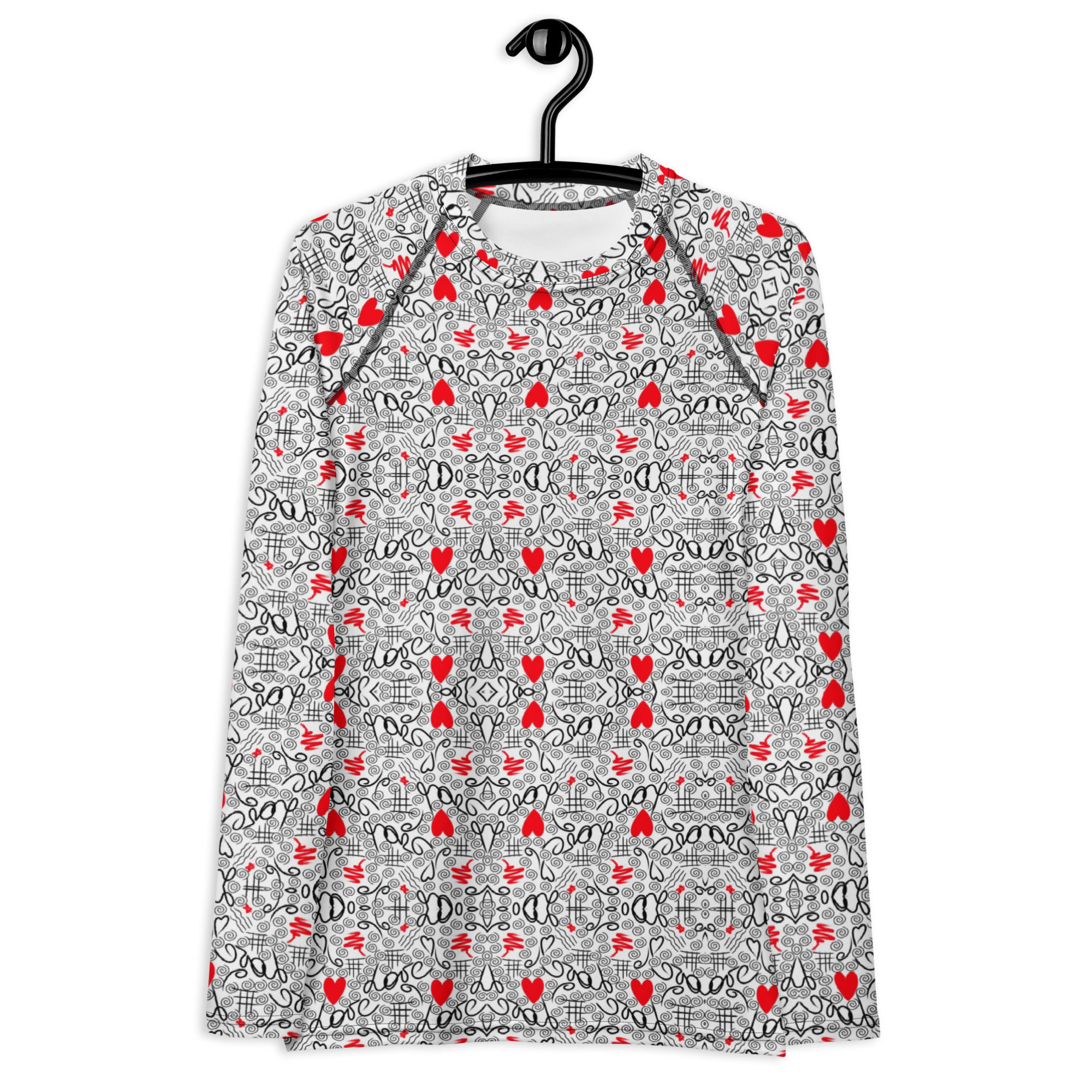 Hearts womens rash guard athletic shirt