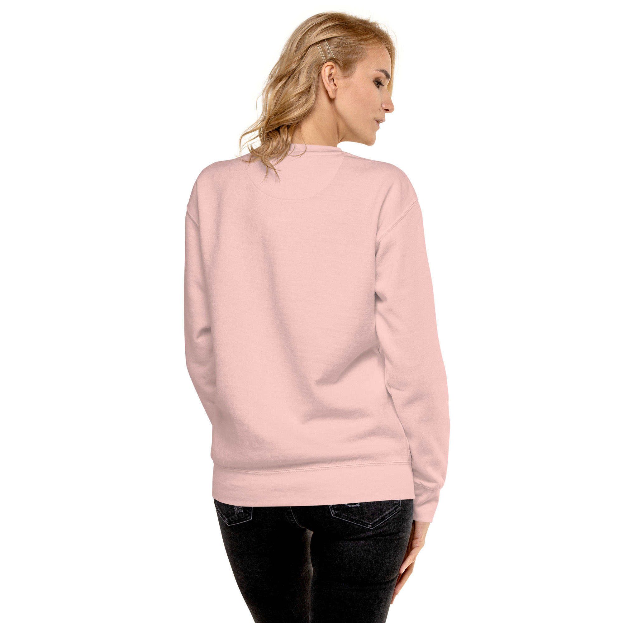 Embroidered logo light pink unisex premium sweatshirt