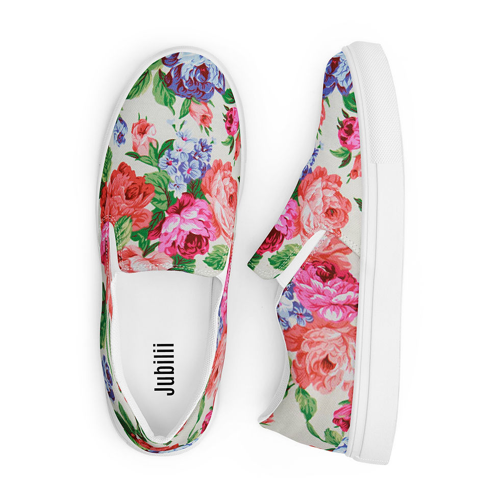 Colorful Floral Womens Slip-On Canvas Shoes 5-12 US size breathable lining soft