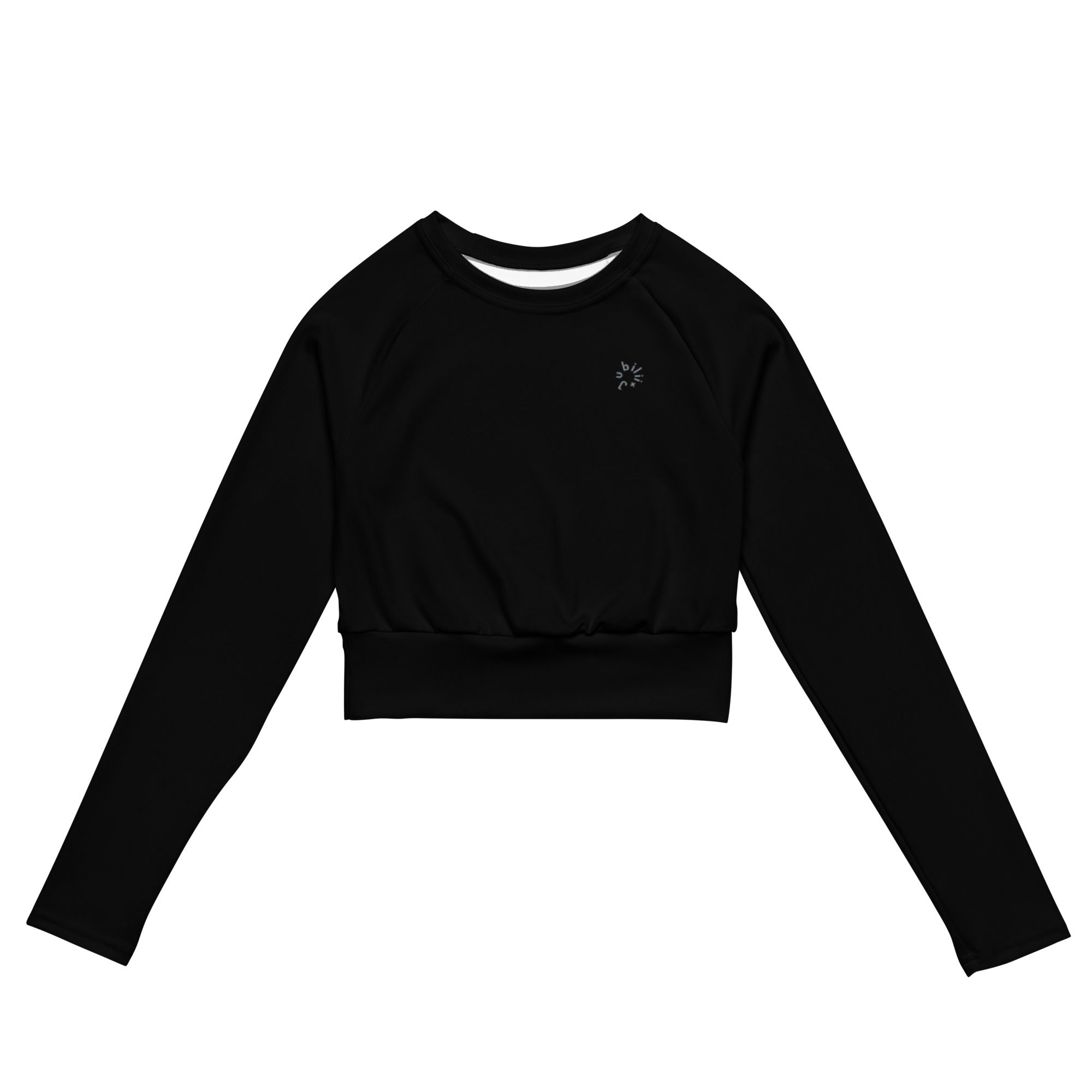 Black long-sleeve crop top soft stretchy