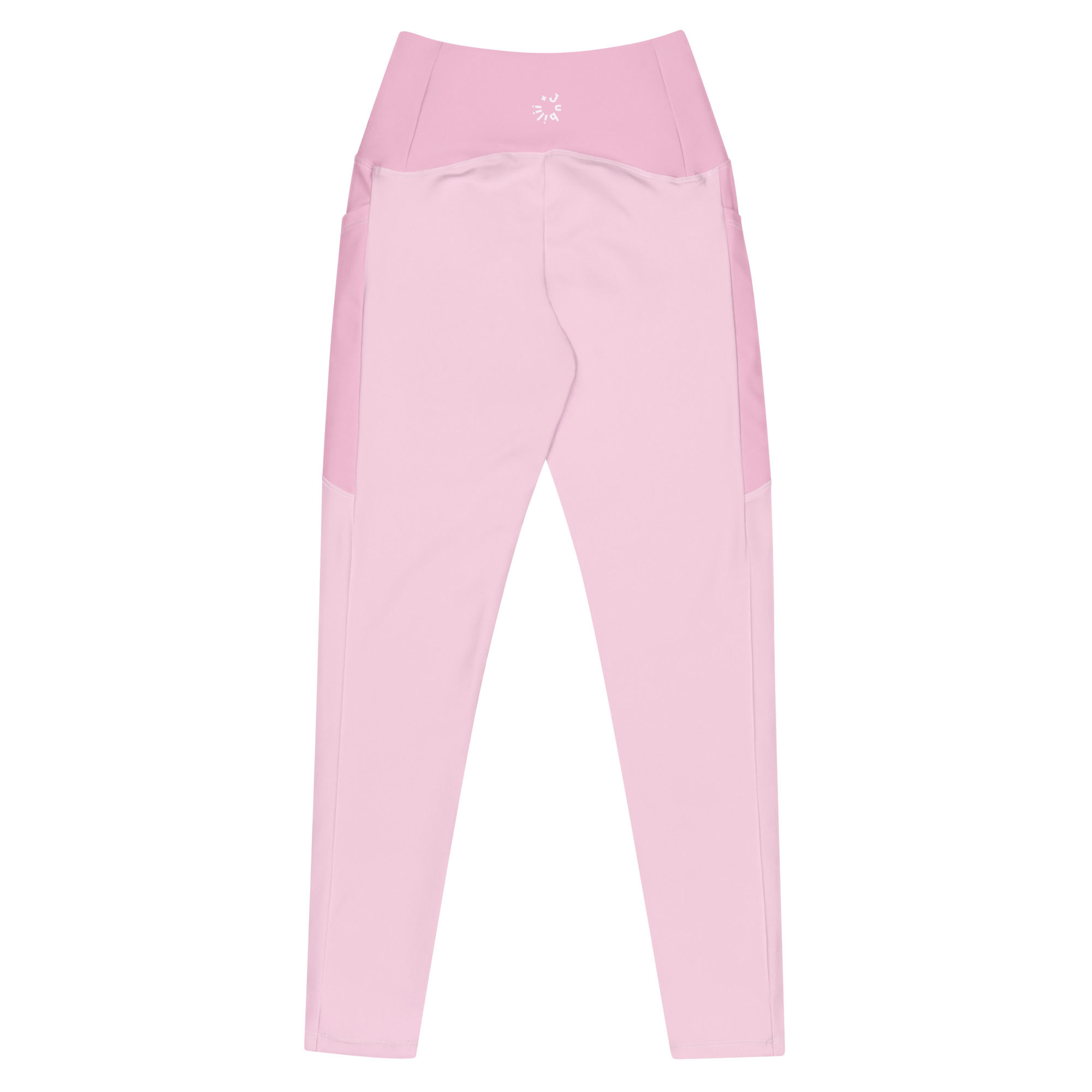 Light pink two colors Crossover leggings with pockets
