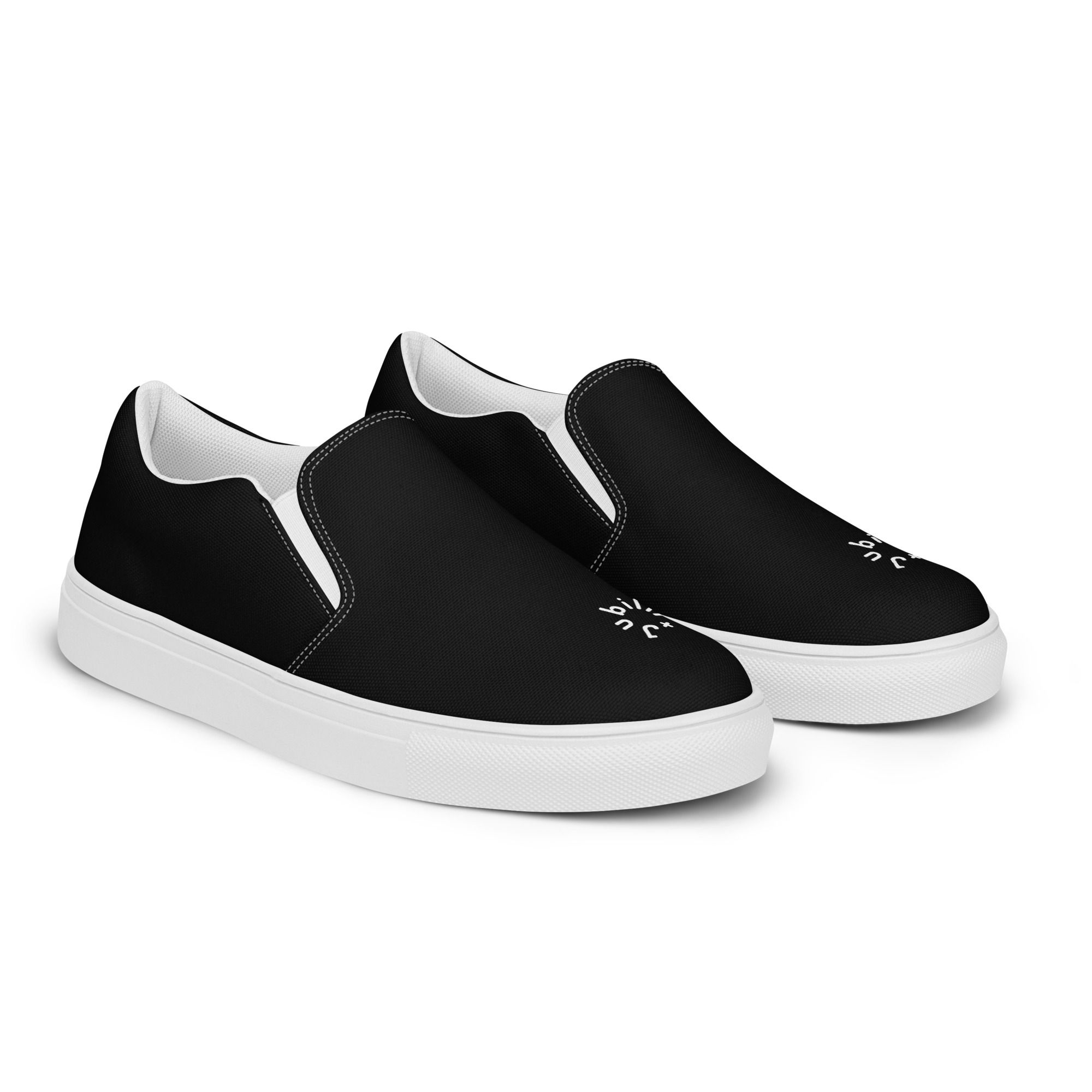 Black womens slip-on canvas shoes