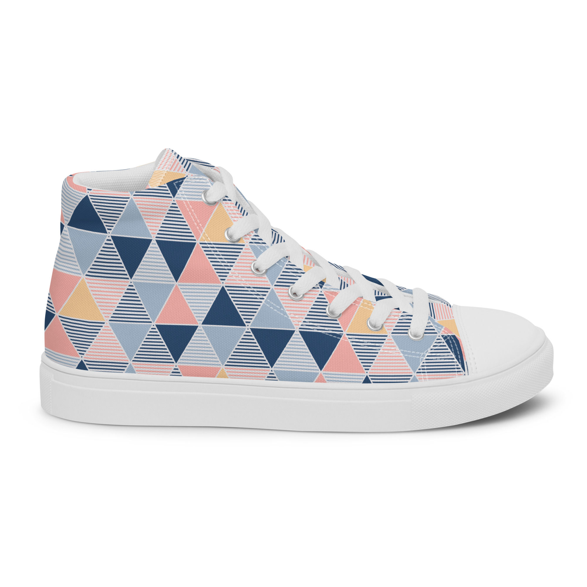 Pink triangles women high top trainers shoes