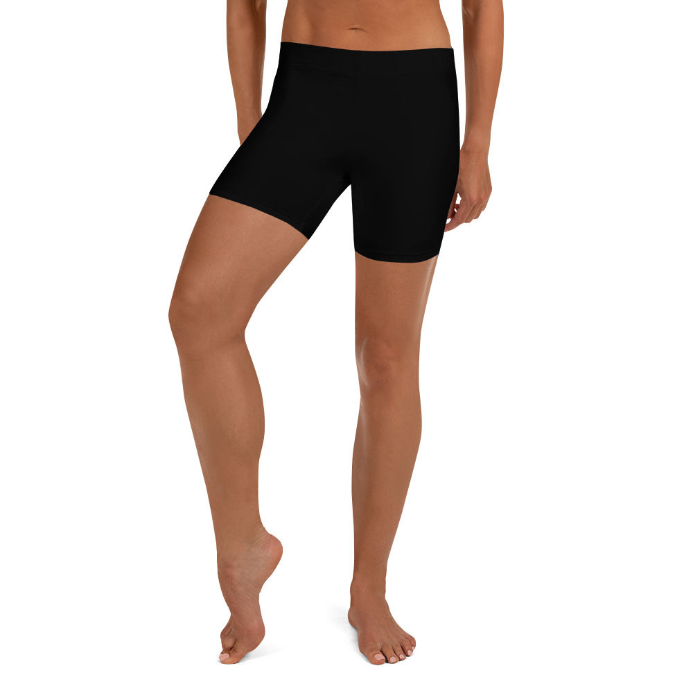 Black mid-rise elastic waistband bike short