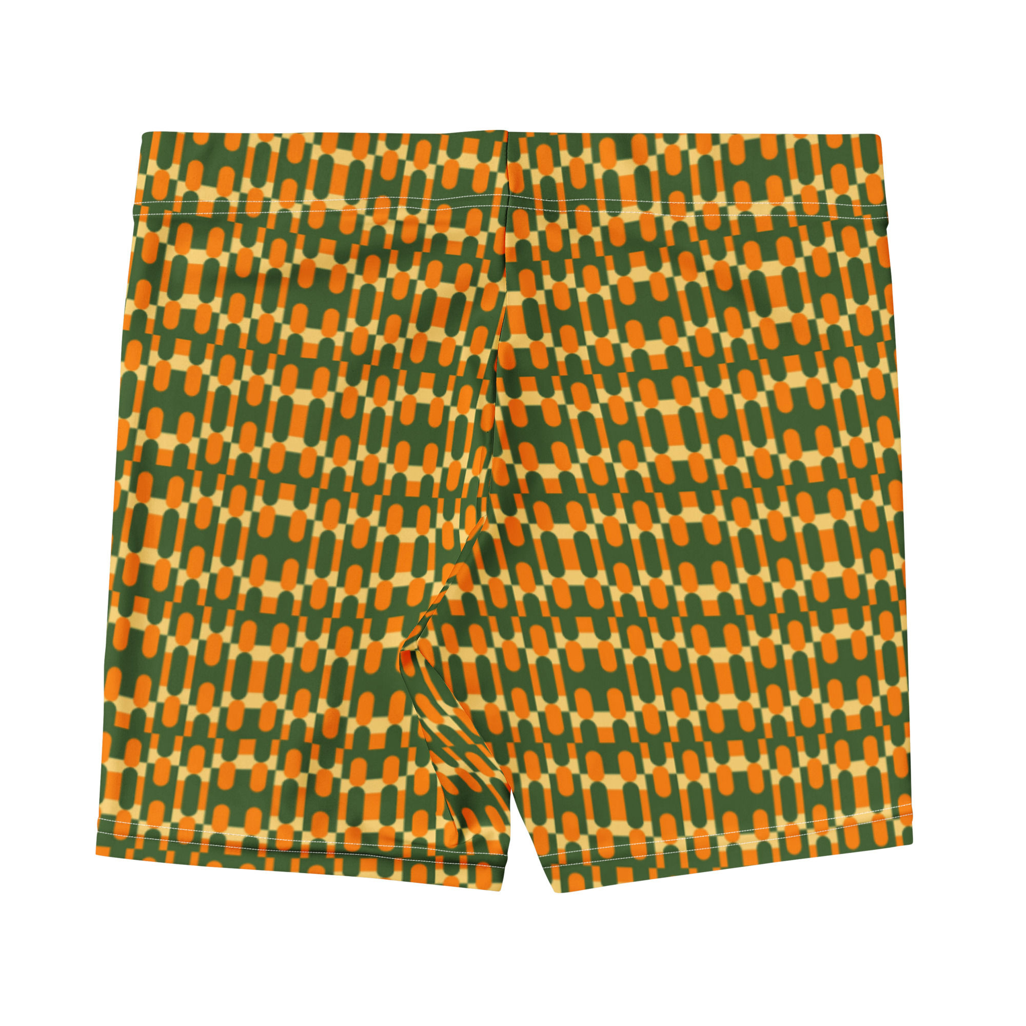 Green orange bike short elastic waistband