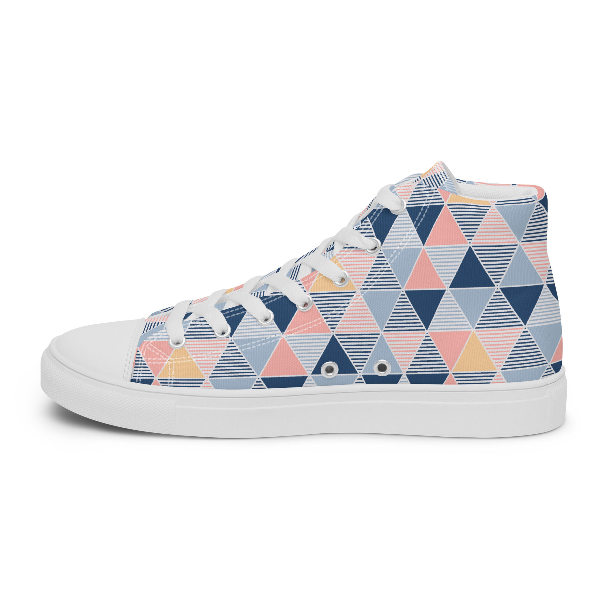 Pink triangles women high top trainers shoes