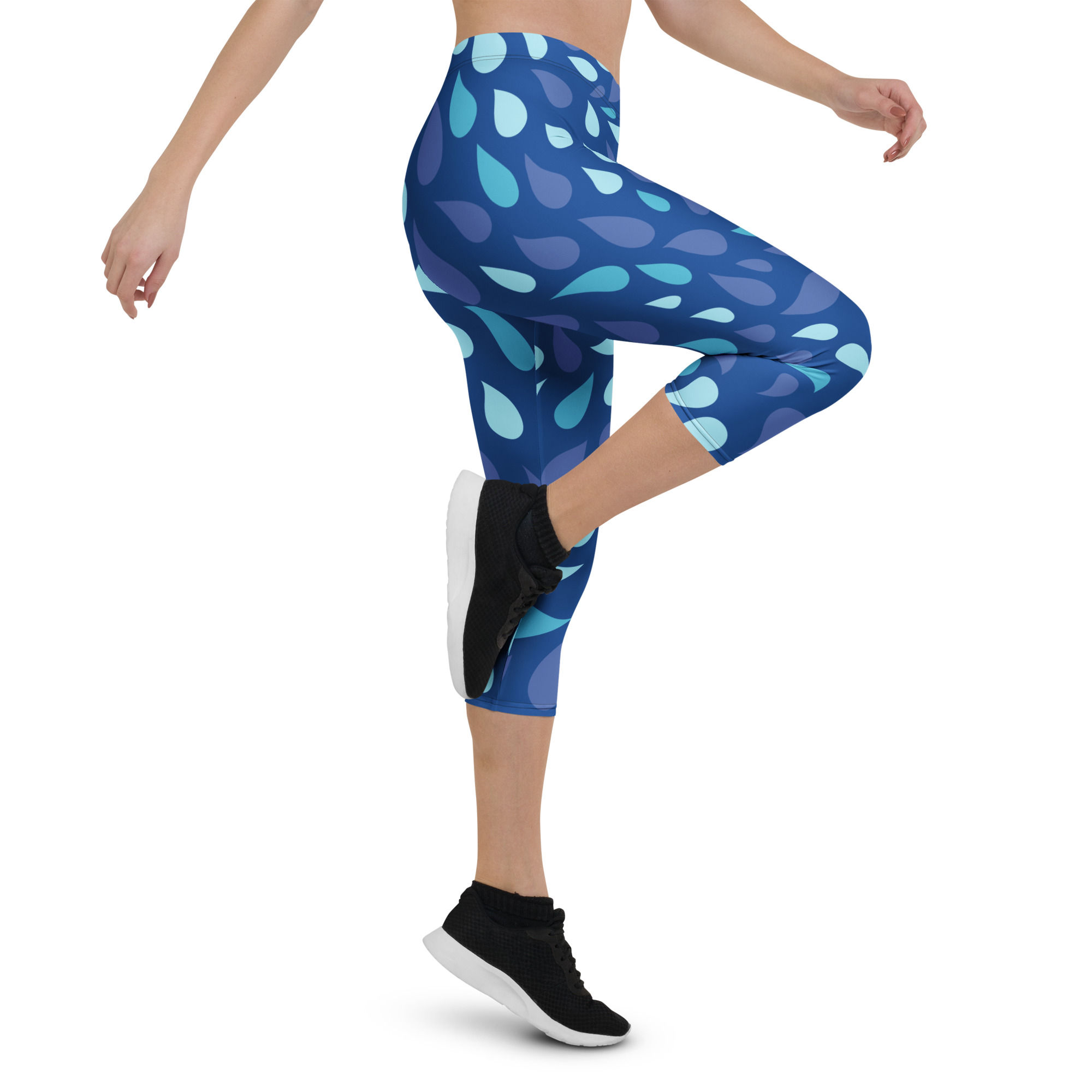 Blue purple mid-rise capri leggings