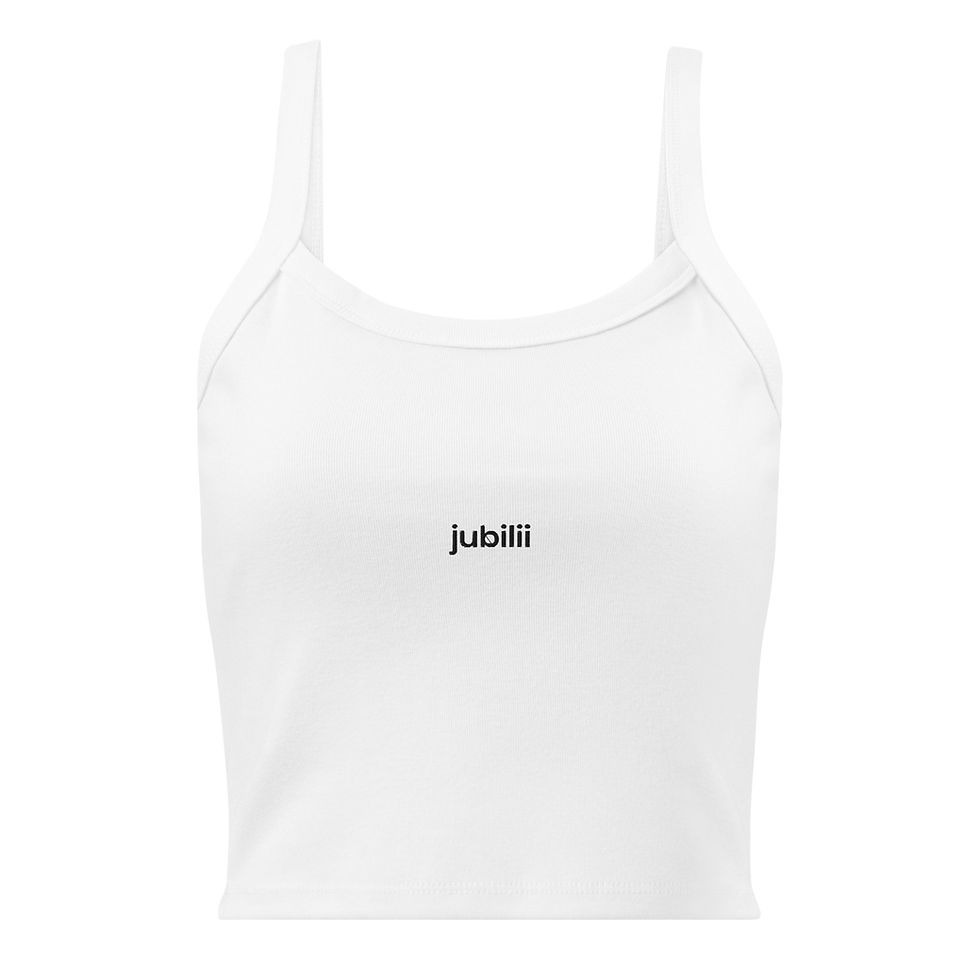 Thumbnail: Embroidered logo white micro-rib tank top