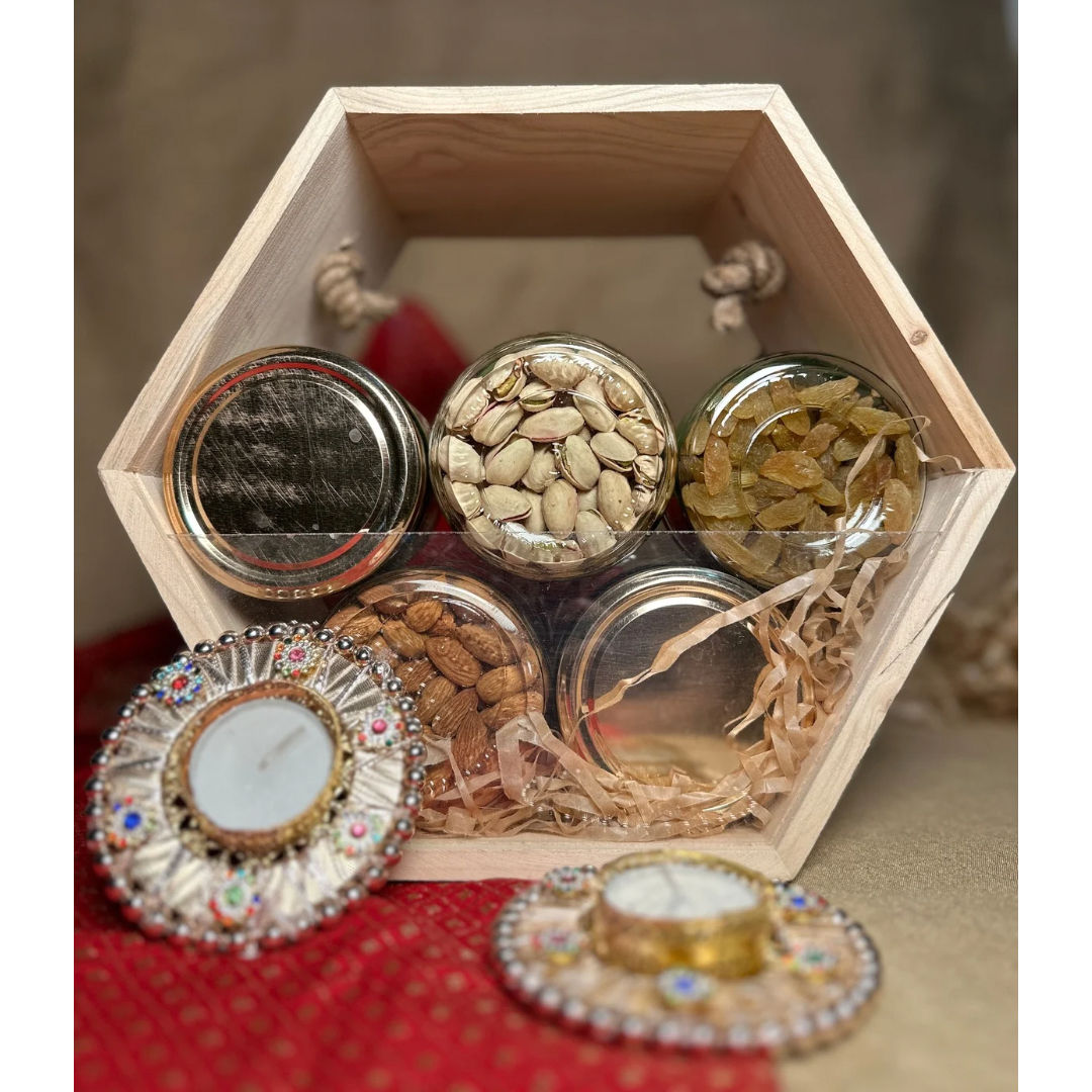 Dry Fruit Hexagonal Alpha Basket