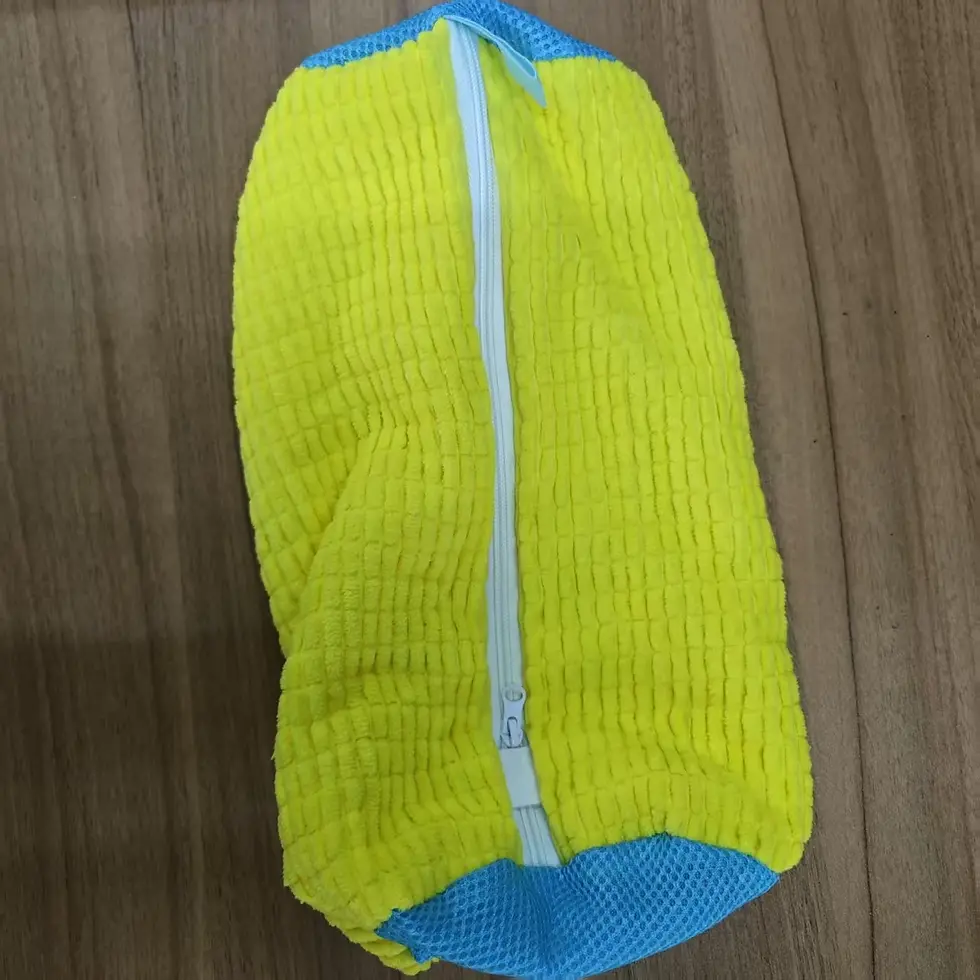 Thumbnail: 1PC Durable Shoe Washing Machine Bag for All Shoe Types-Yellow/Grey with Zipper 