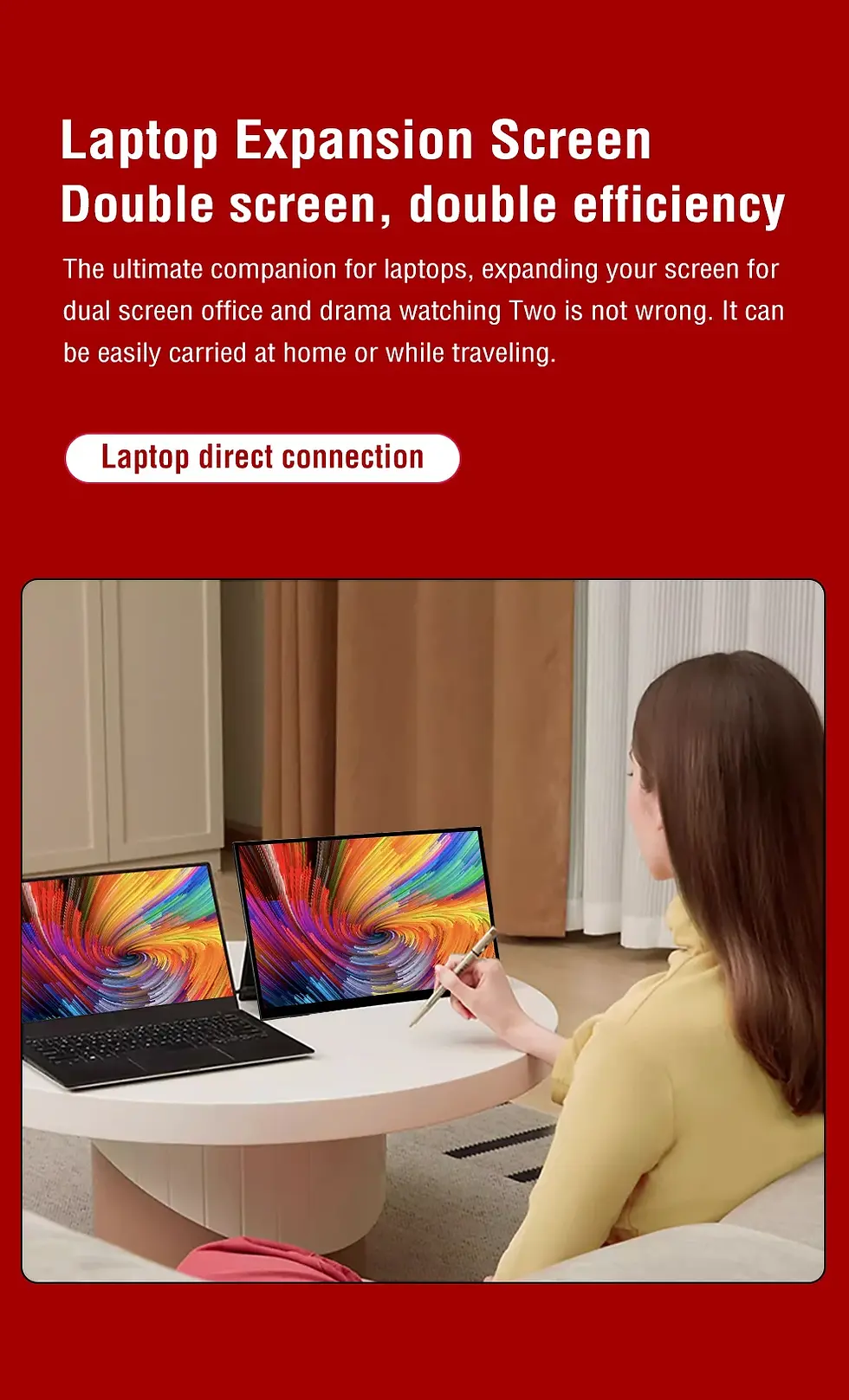 Thumbnail: Anmite 18.5' Portable TouchScreen Monitor 120Hz 100% SRGB With Screen Holder Sta