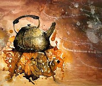 una pava de mate dibujada por lisandro demarchi