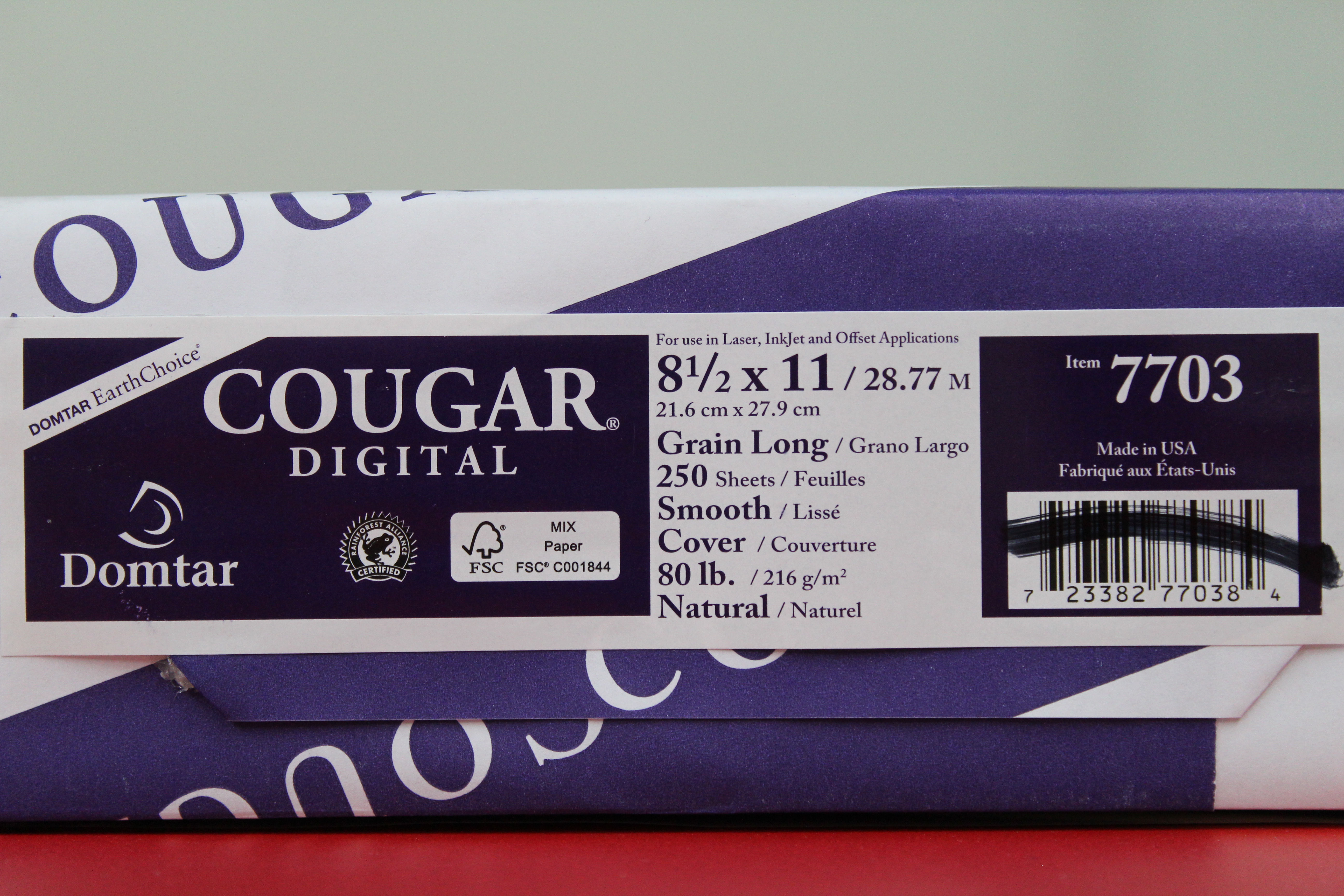 Cougar Digital 80# Cover 8.5 x 11 Natural (250)