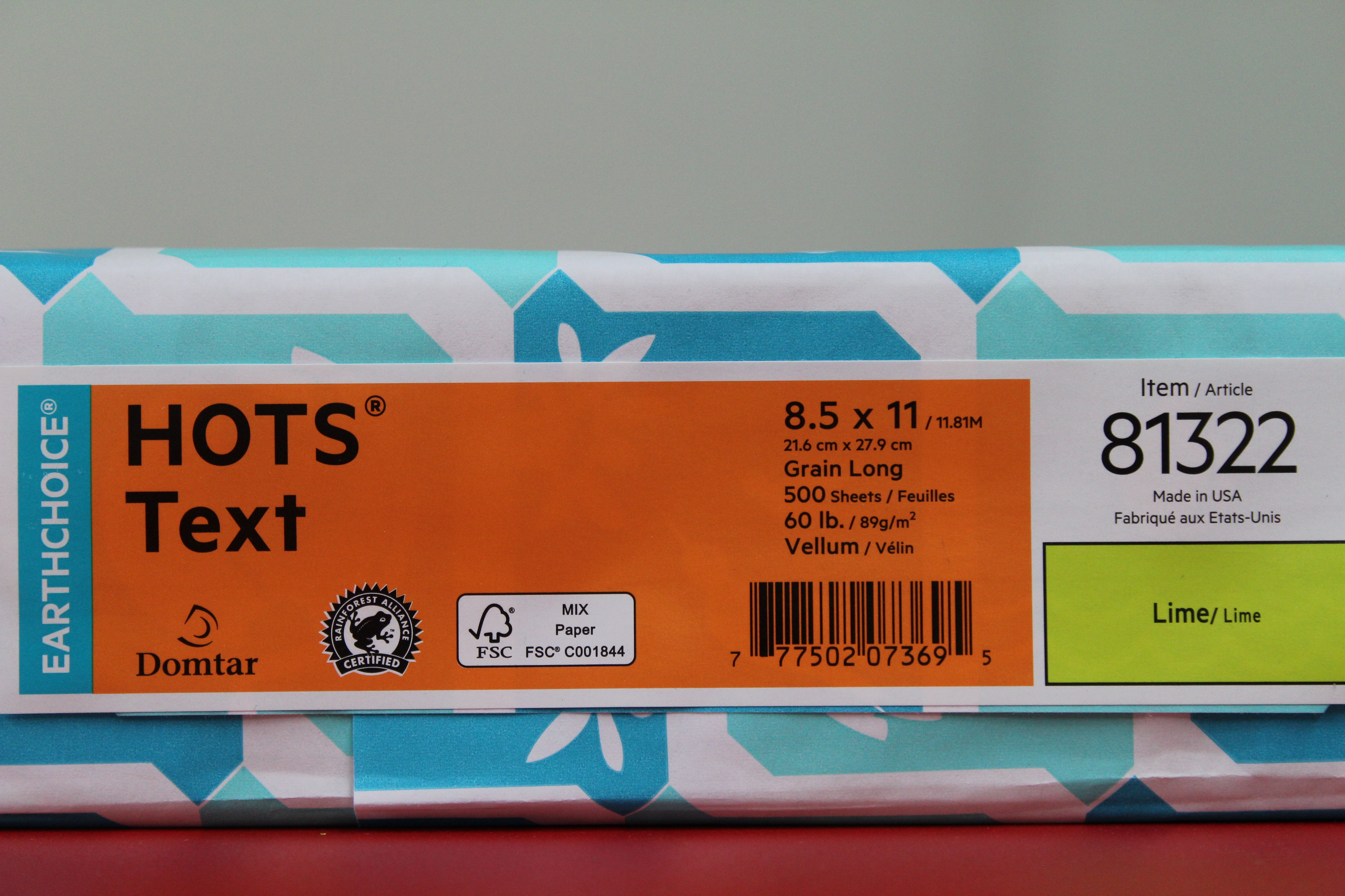 Hots 60# 8.5 x 11 Lime (500)