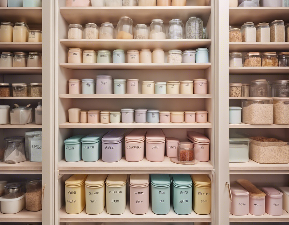 shelf filled with jars