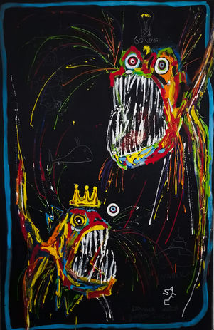 TWO FISH, contemporary art, art brut, Safu artist, Fulvio Salvi artist, neo-expressionism, italian art, modern art, genoa
contemporary art, modern art, outside art,
abstract art, figurative art, neo expressionism, paintings

