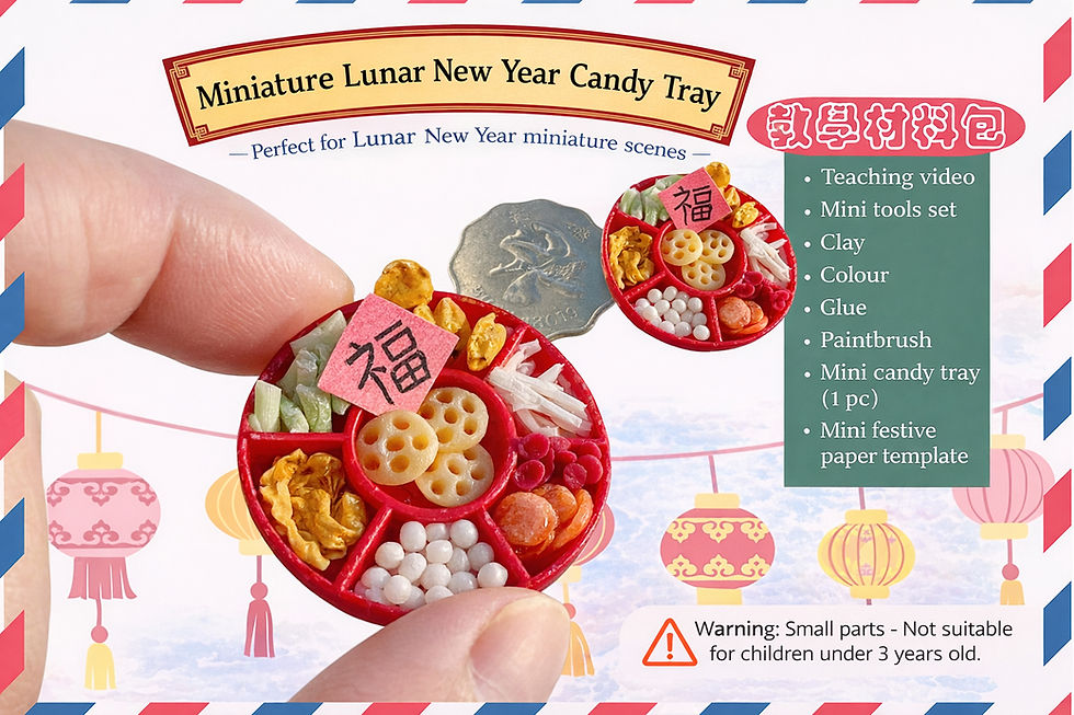 Thumbnail: DIY kit with teaching video:Miniature Lunar New year candy tray 