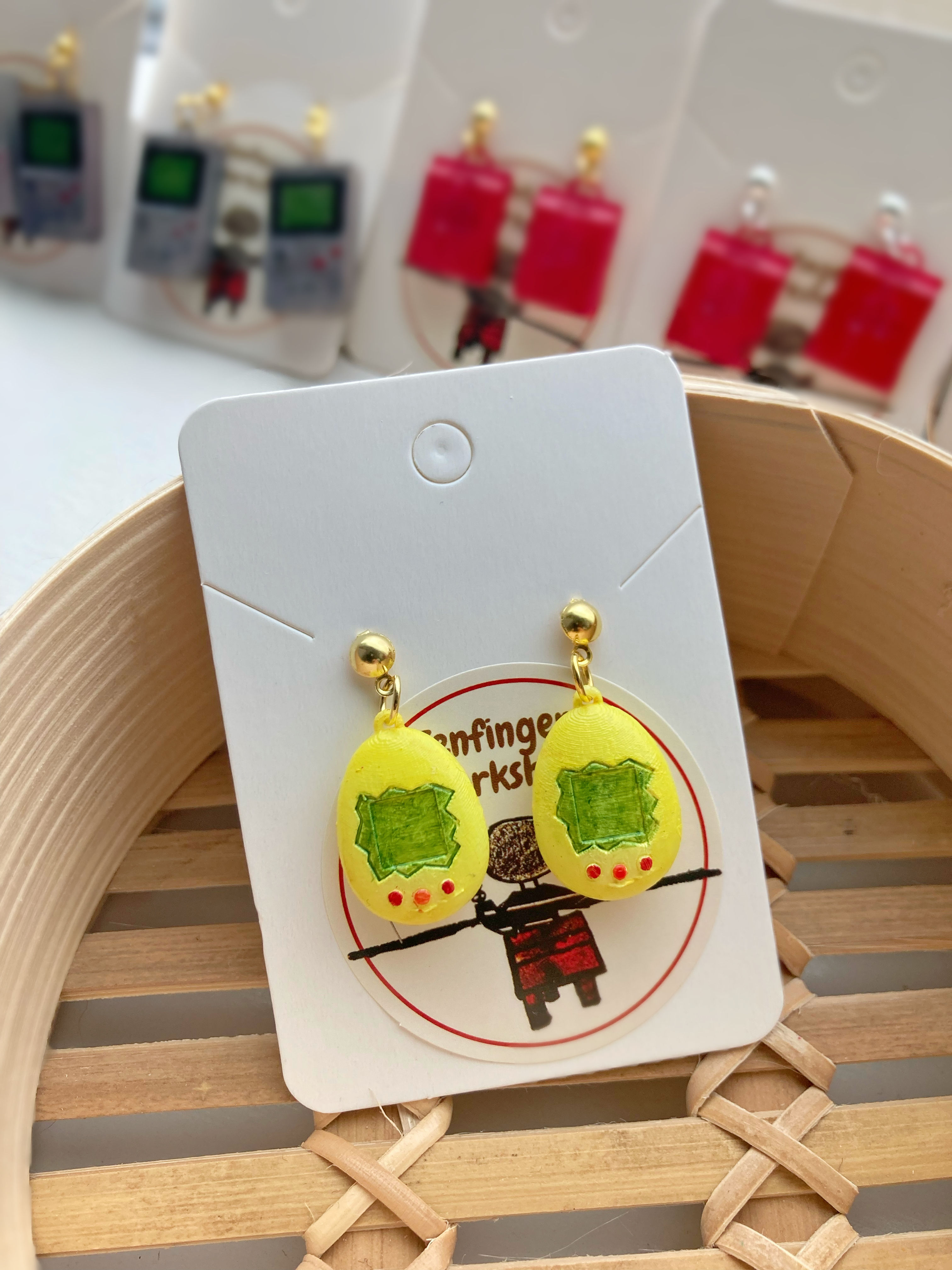 Earrings in 90s Mini Tamagotchi Design