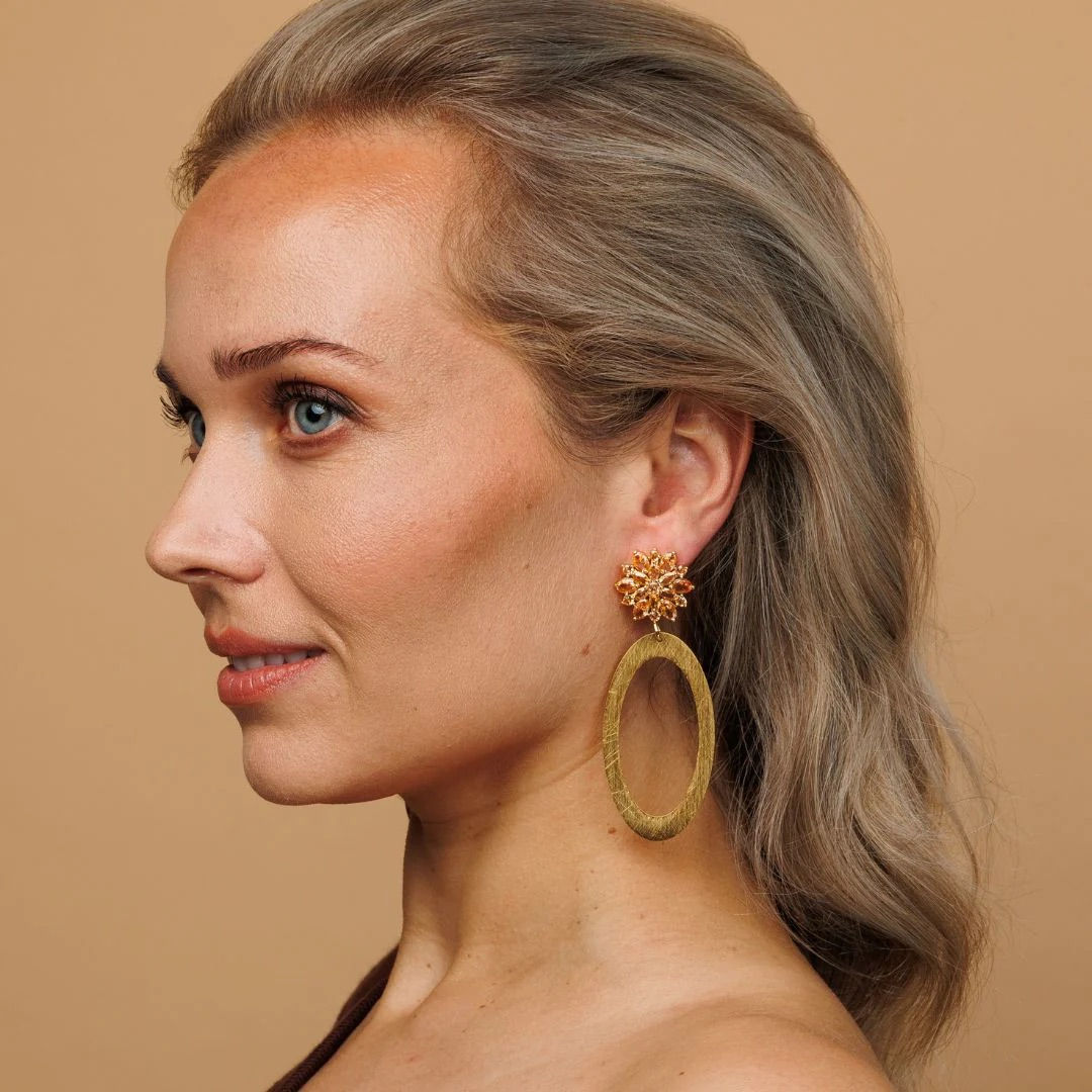 Paulie Pocket - Golden Flower Hoops