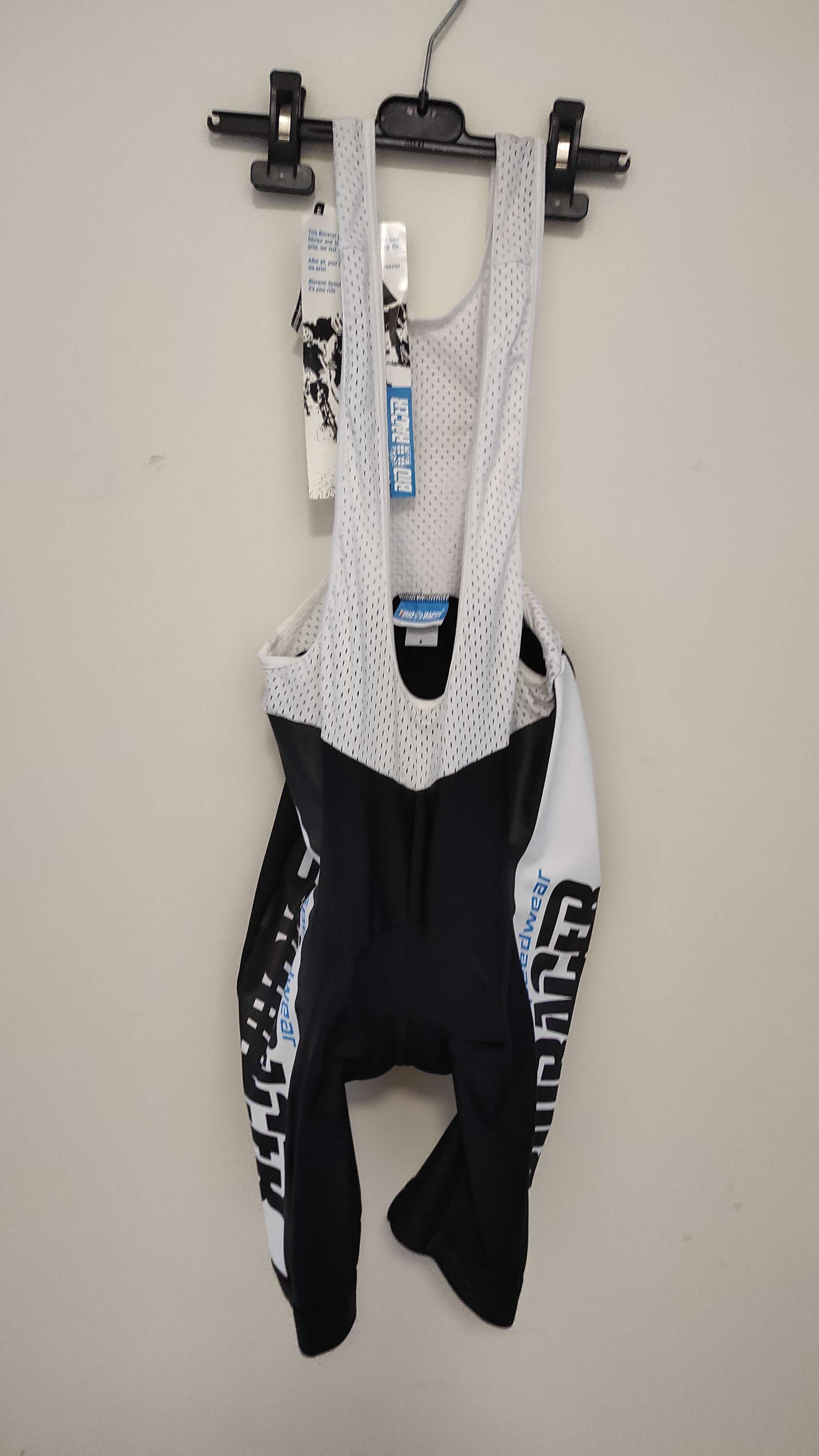 Spodenki rowerowe z szelkami Bio-Racer short team Black White blue nowe