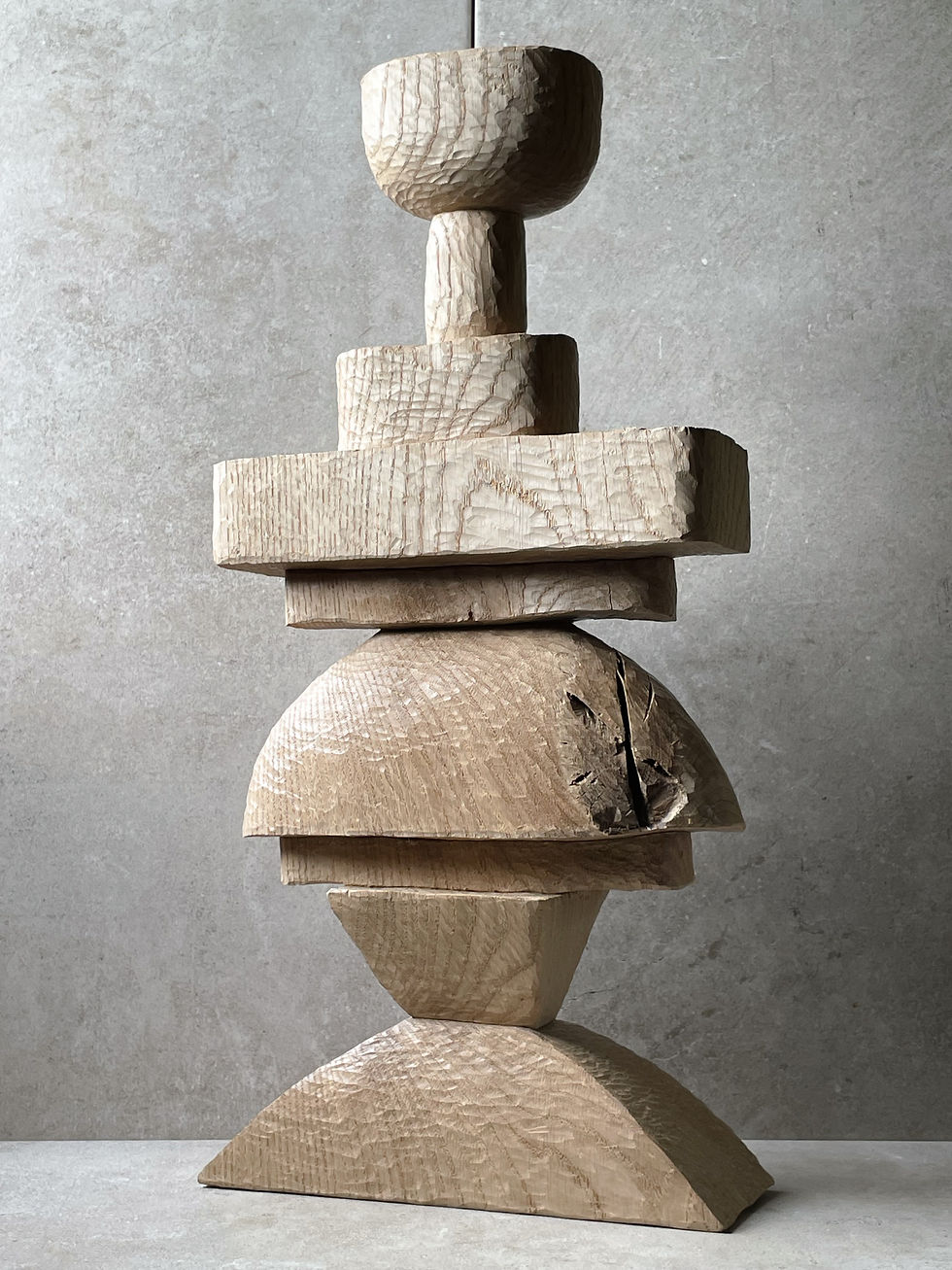 Thumbnail: Piece #8: Carved Totem in Textured Oak