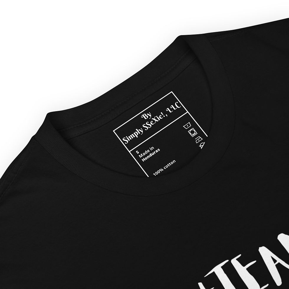Thumbnail: Black W/White Letters Short-Sleeve Unisex T-Shirt #Team MuuFuuKeeN SSeXie!