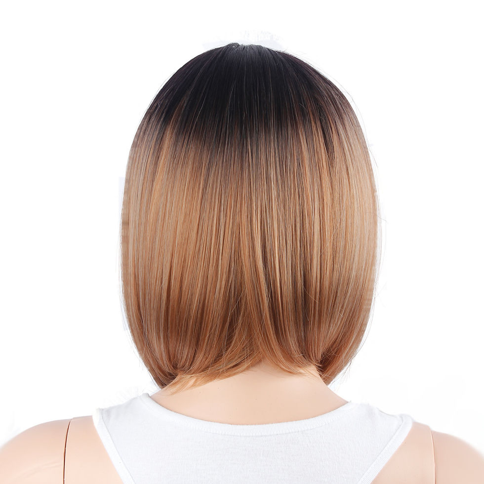 Thumbnail: Black brown gradient short ladies wig cover