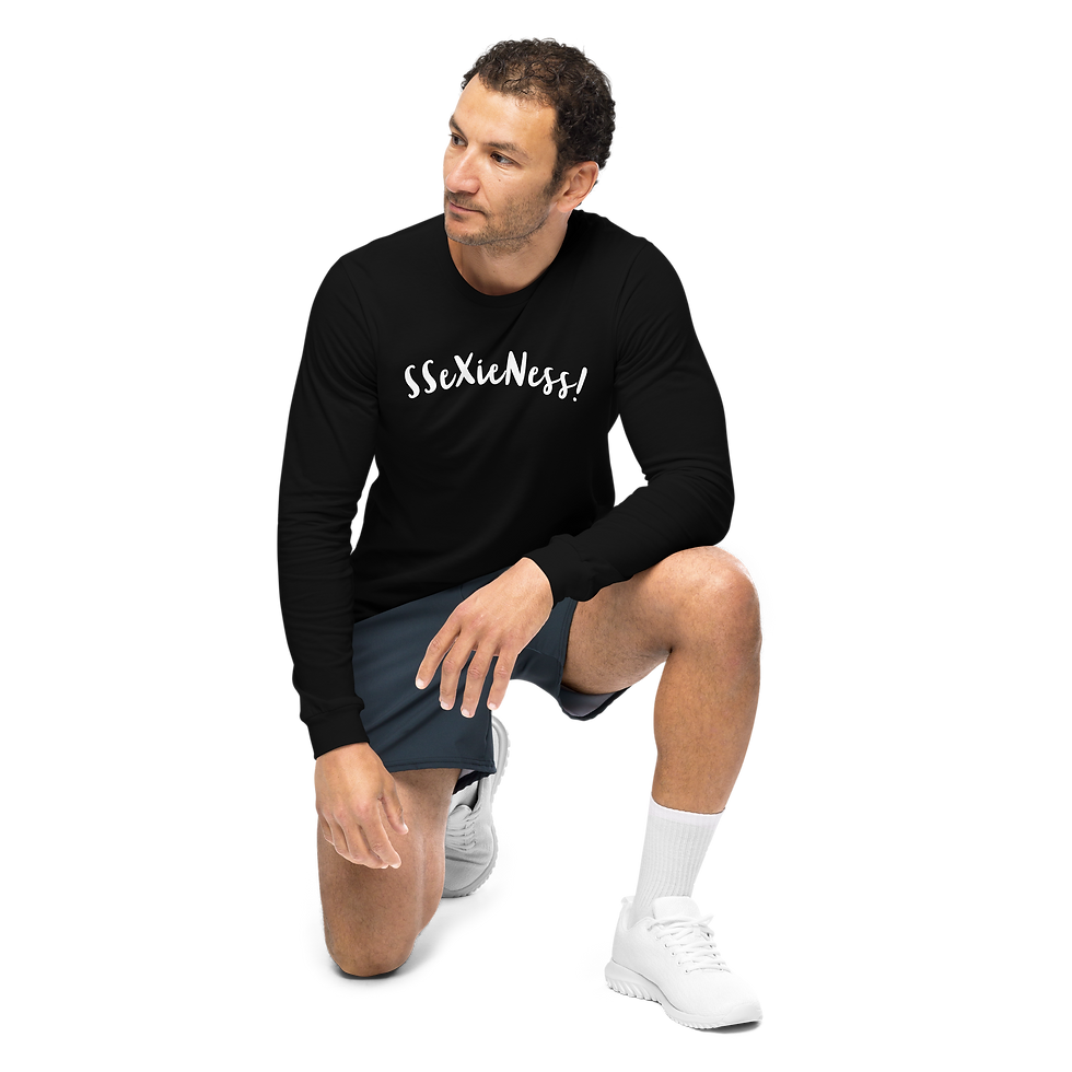 Thumbnail: Women's Black Long Sleeve SSeXieNess T-Shirt (Unisex)