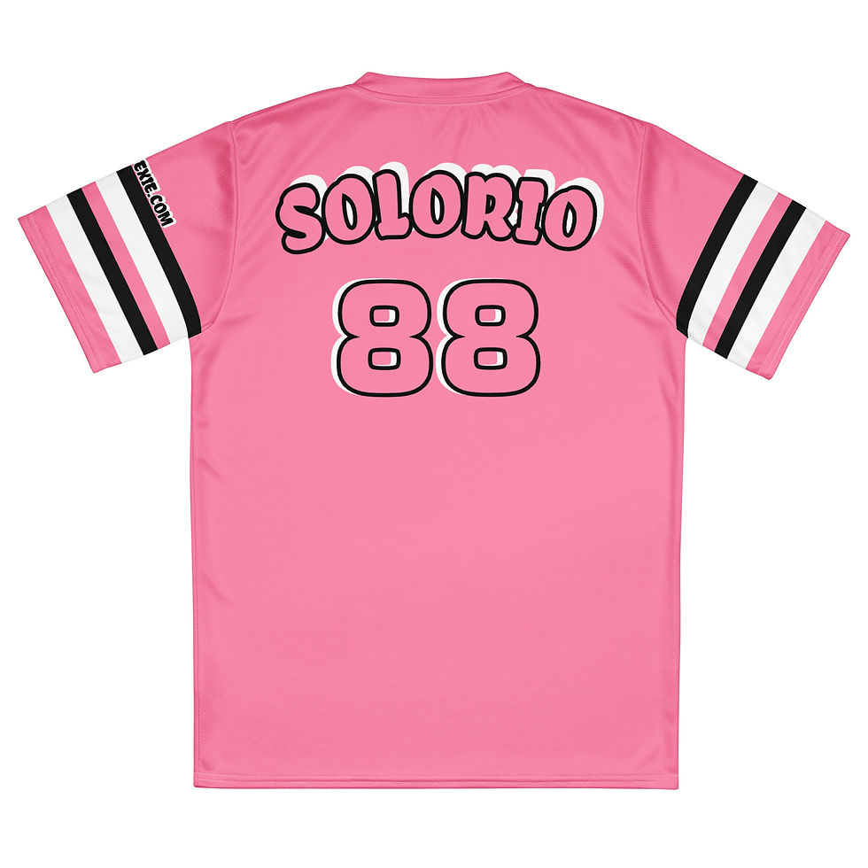 Thumbnail: Pink Salmon /Black/White Unisex Sports Jersey By SIMPLY SSEXIE! (KARMA FRONT)