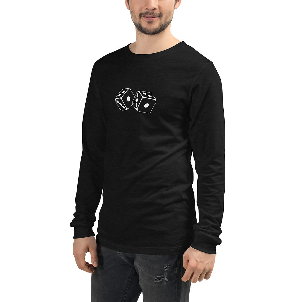 Thumbnail: Women's Black Long Sleeve Tee Dice Collection (Unisex)