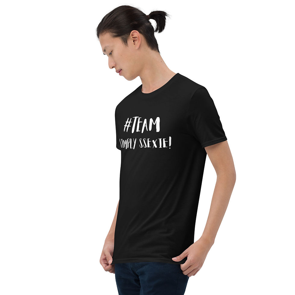 Thumbnail: Black W/White Letters Short-Sleeve Unisex T-Shirt #Team Simply SSeXie!