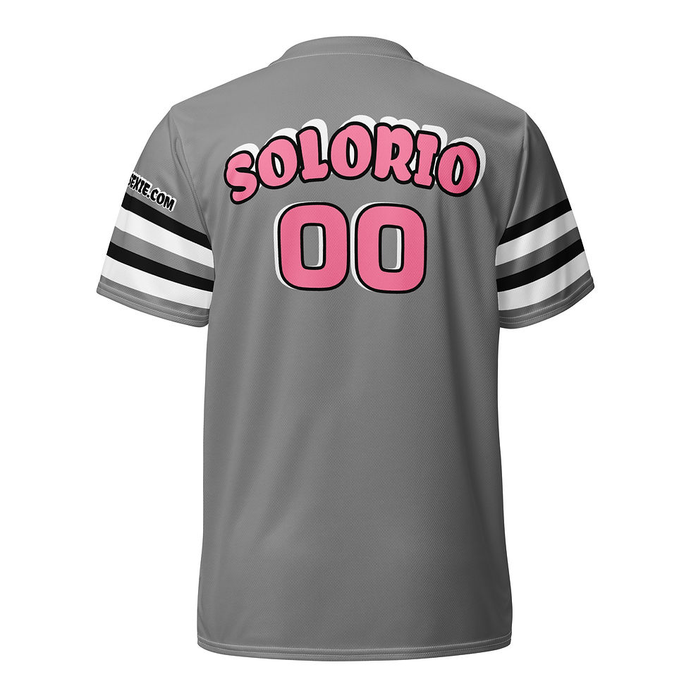 Thumbnail: Gray Black/White/Pink  Unisex Sports Jersey By SIMPLY SSEXIE! (PAYBACK FRONT)