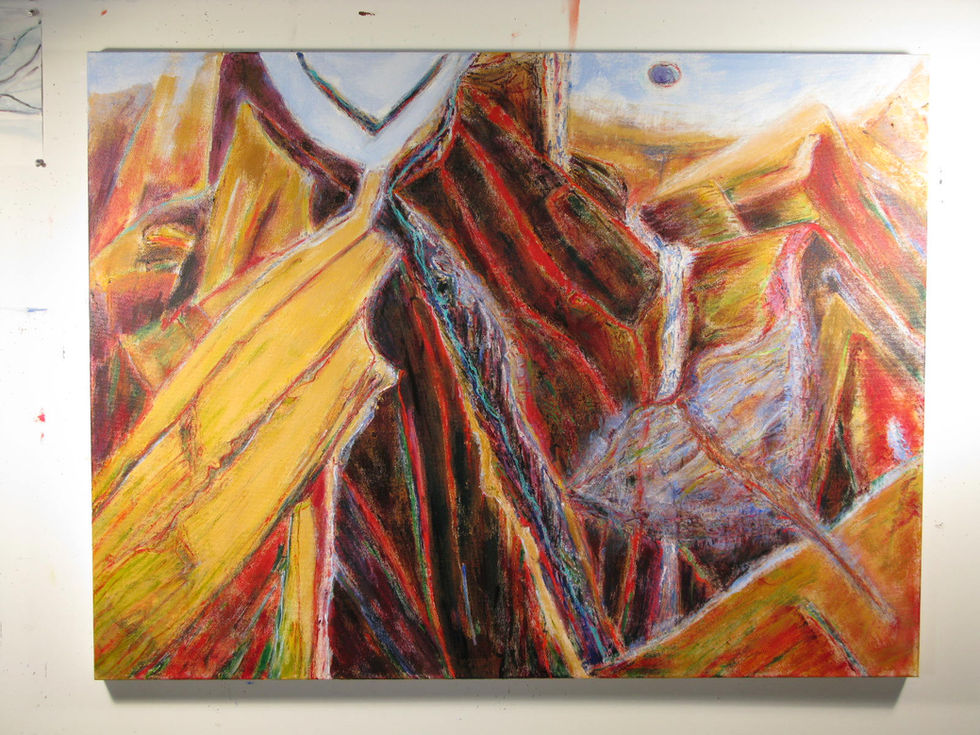 Peruvian Landscape paintings, Mountain paintings, Abstract Expressionism, original Art, Shamanic Vision