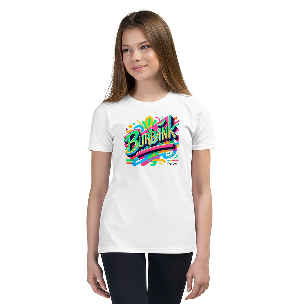 Thumbnail: Youth Short Sleeve T-Shirt - Retro Burbank in the 90's